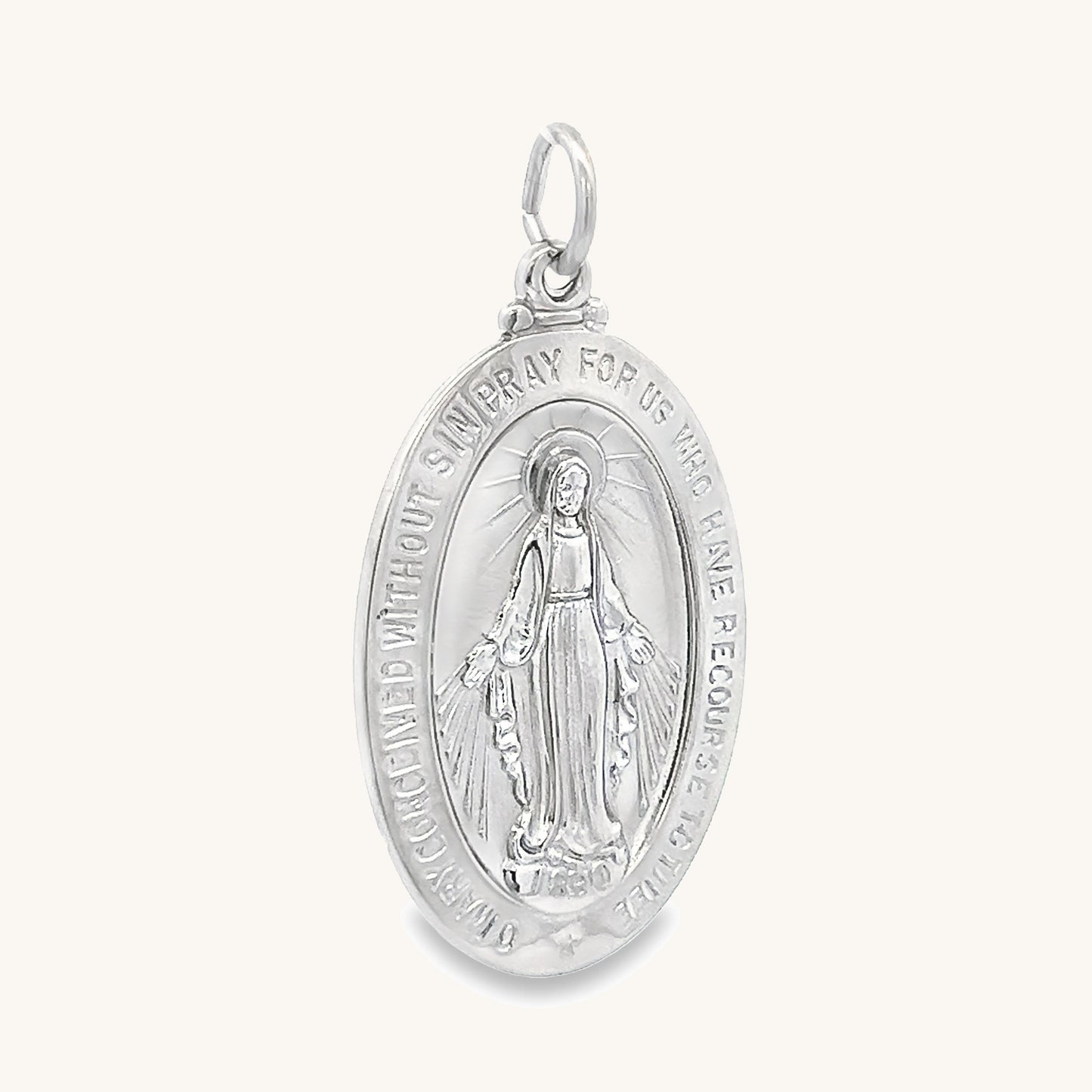 925 Bright Silver Miraculous Medal XL L M S XS