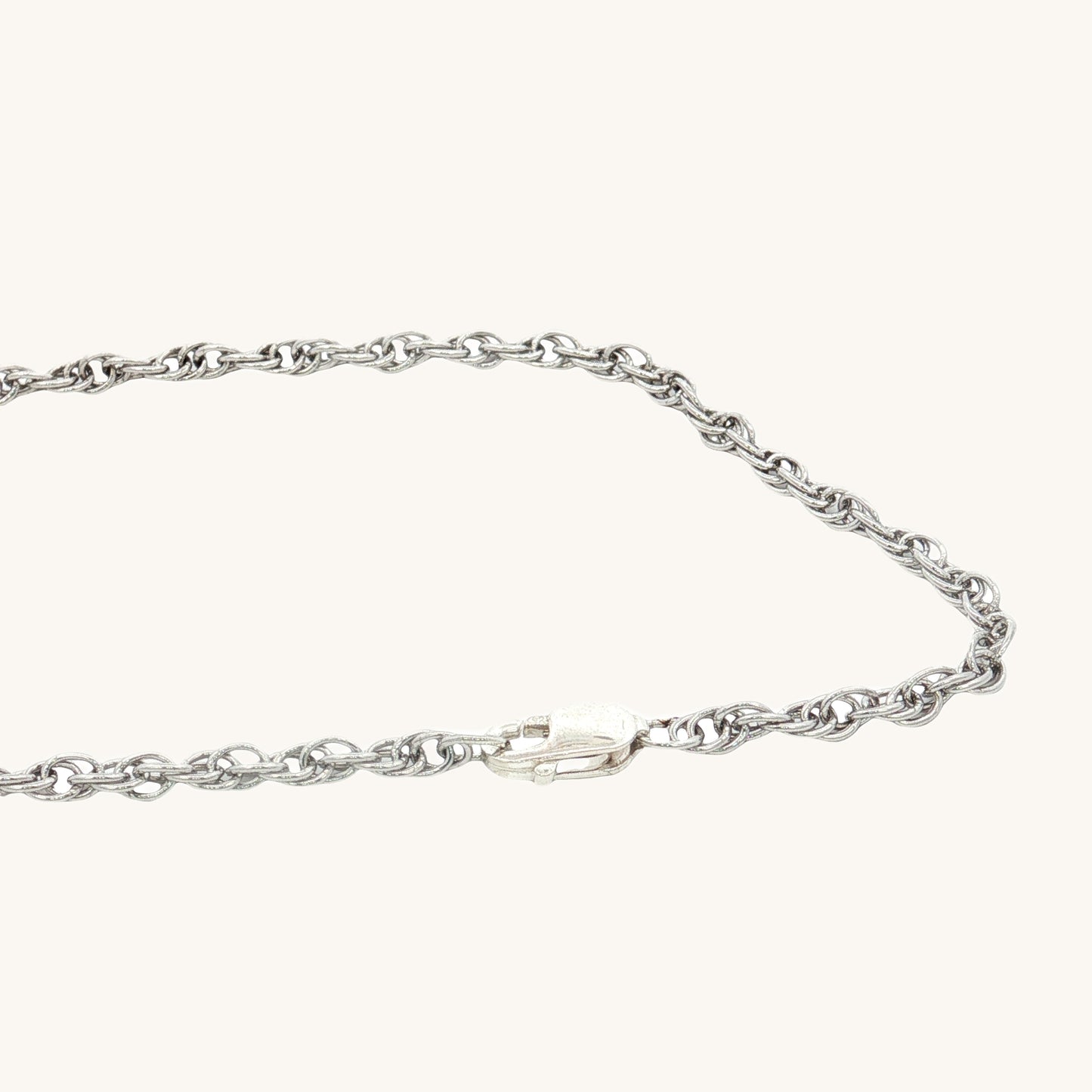 Solid 925 Sterling Silver 20" Rope Chain clasp image