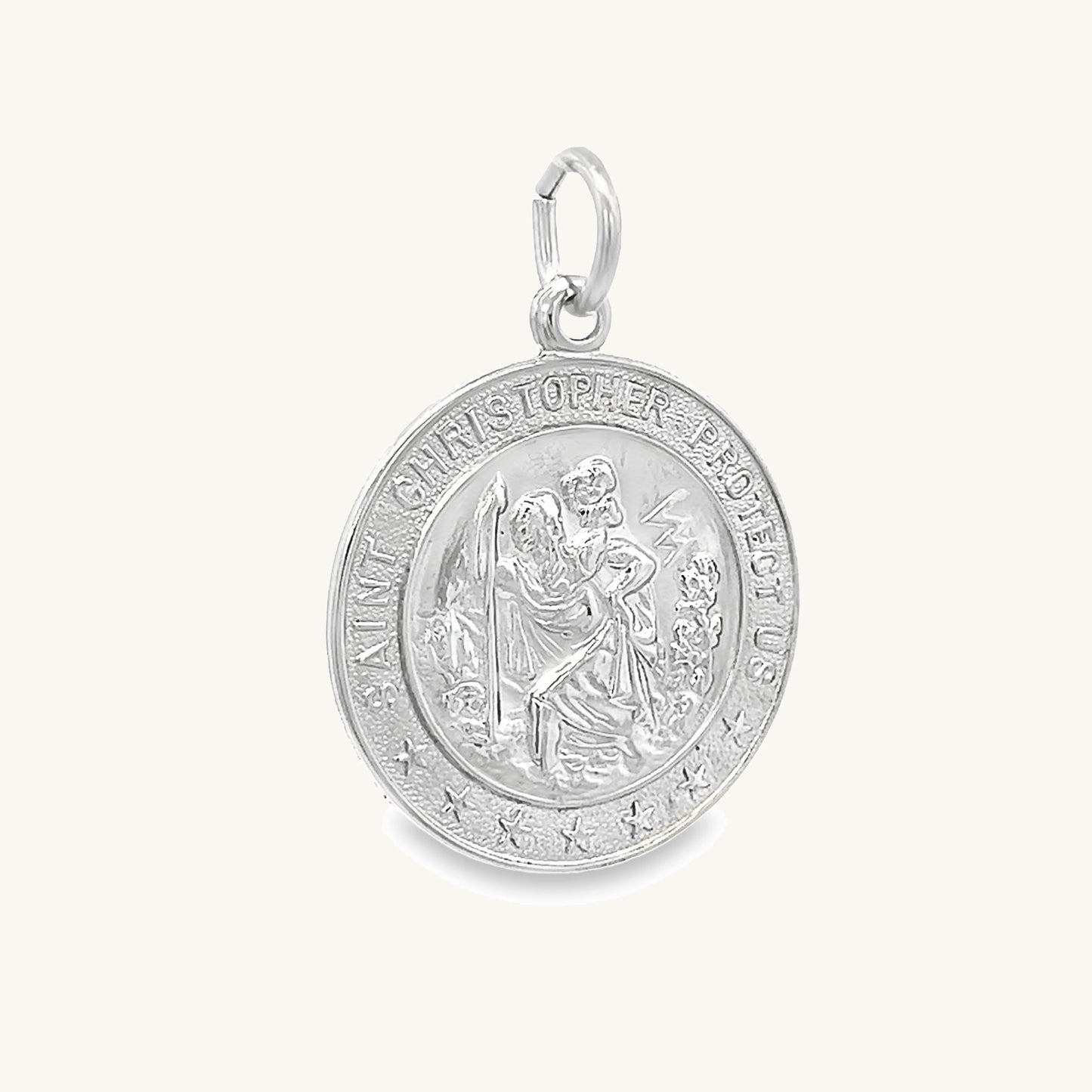 925 Bright Silver Saint Christopher Medal M