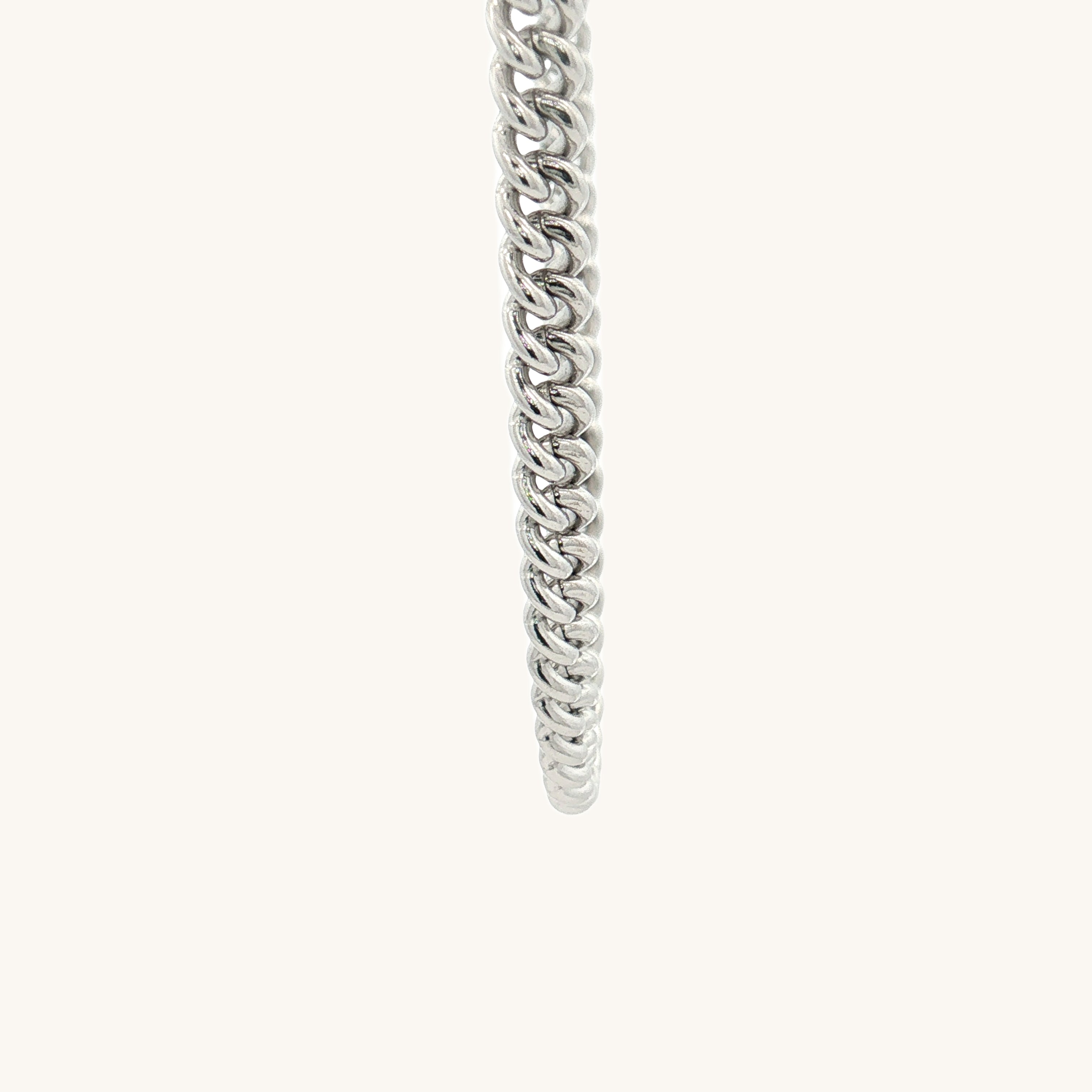 Bright Silver 925 SS Solid 925 Sterling Silver 4mm Curb Chain 20 inch 22 inch 24 inch side image