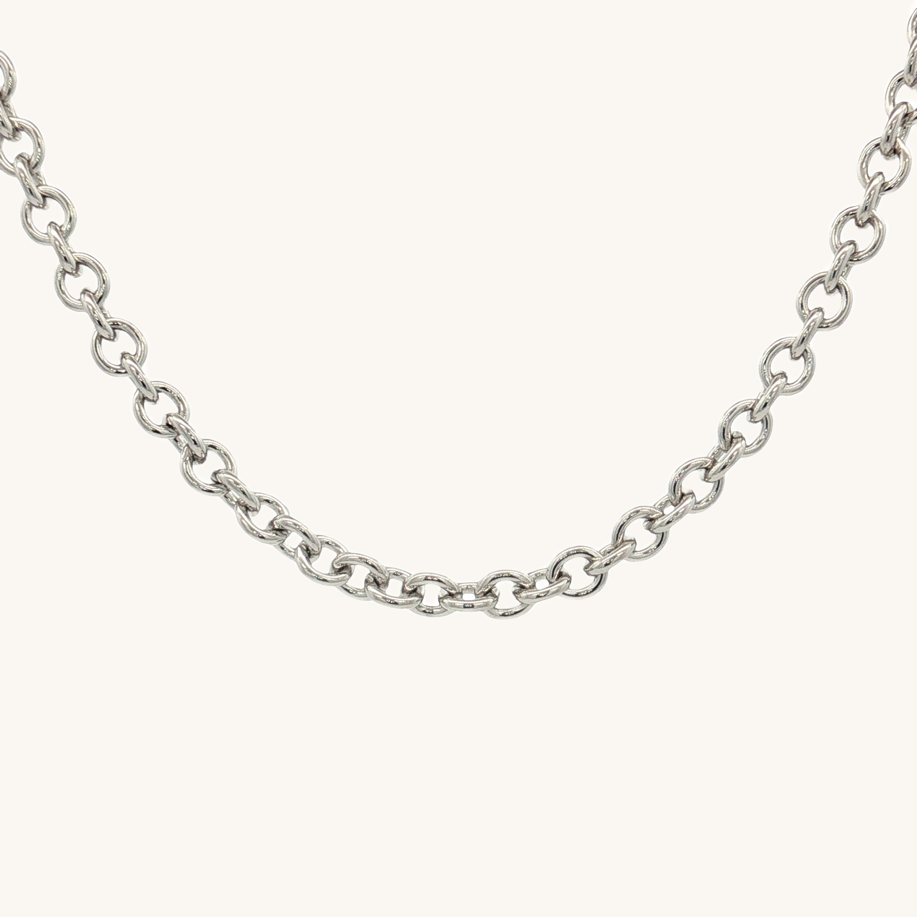 Bright Silver 925 SS Solid 925 Sterling Silver 3.3mm Cable Chain 16 inch 18 inch 20 inch main image