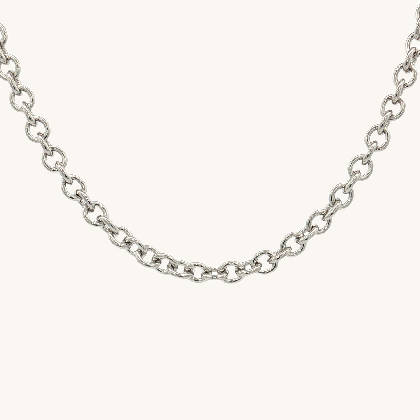 Bright Silver 925 SS Solid 925 Sterling Silver 3.3mm Cable Chain 16 inch 18 inch 20 inch main image