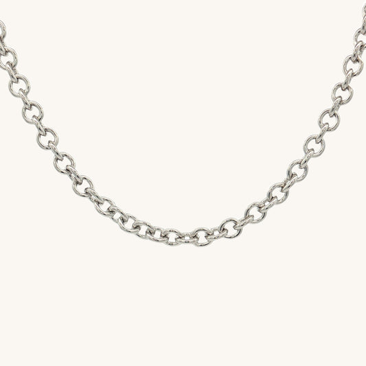 Bright Silver 925 SS Solid 925 Sterling Silver 3.3mm Cable Chain 16 inch 18 inch 20 inch main image