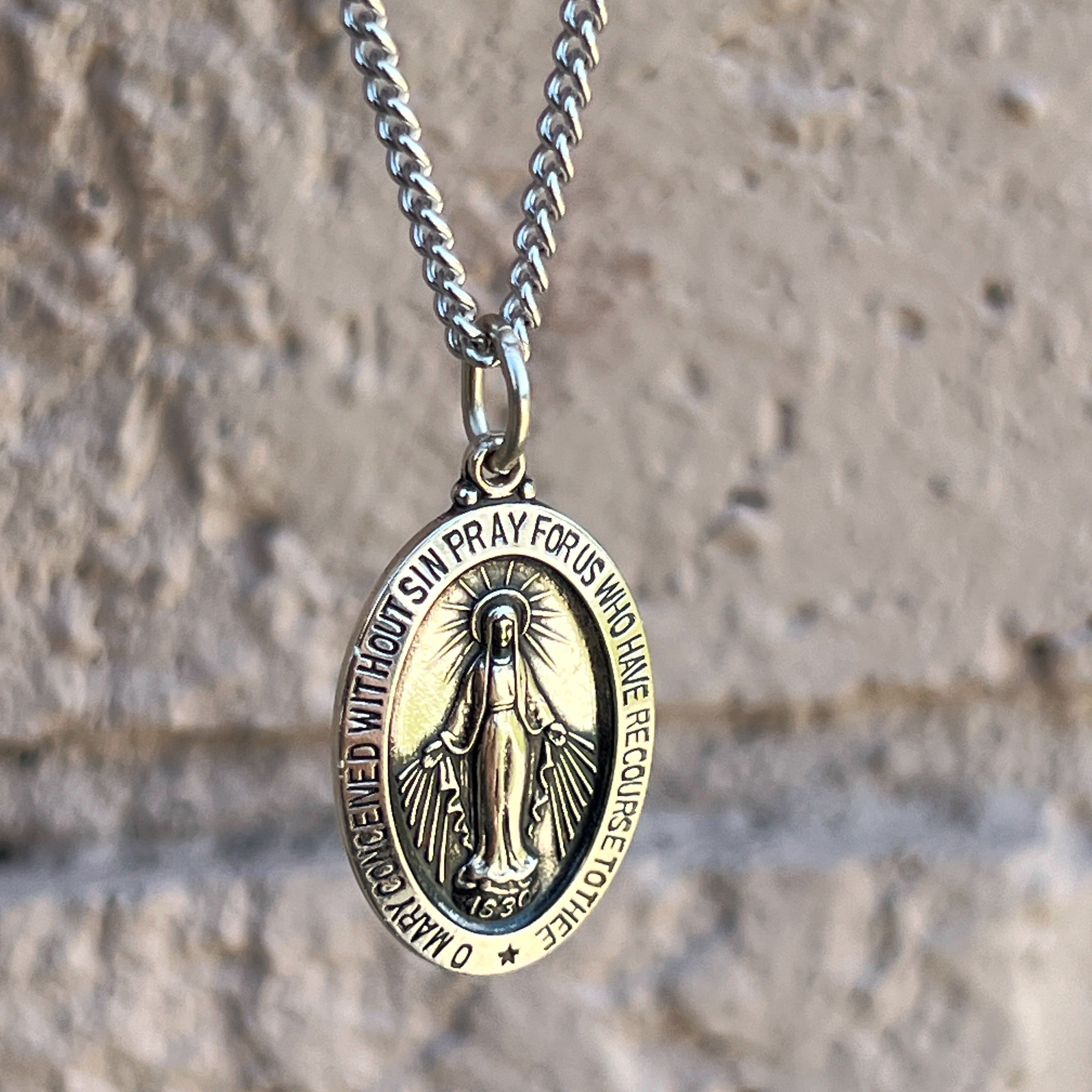 925 Antiqued Silver Miraculous Medal XL L M S XS Lifestyle