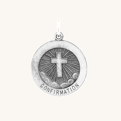 925 Antiqued Silver Confirmation Medal M