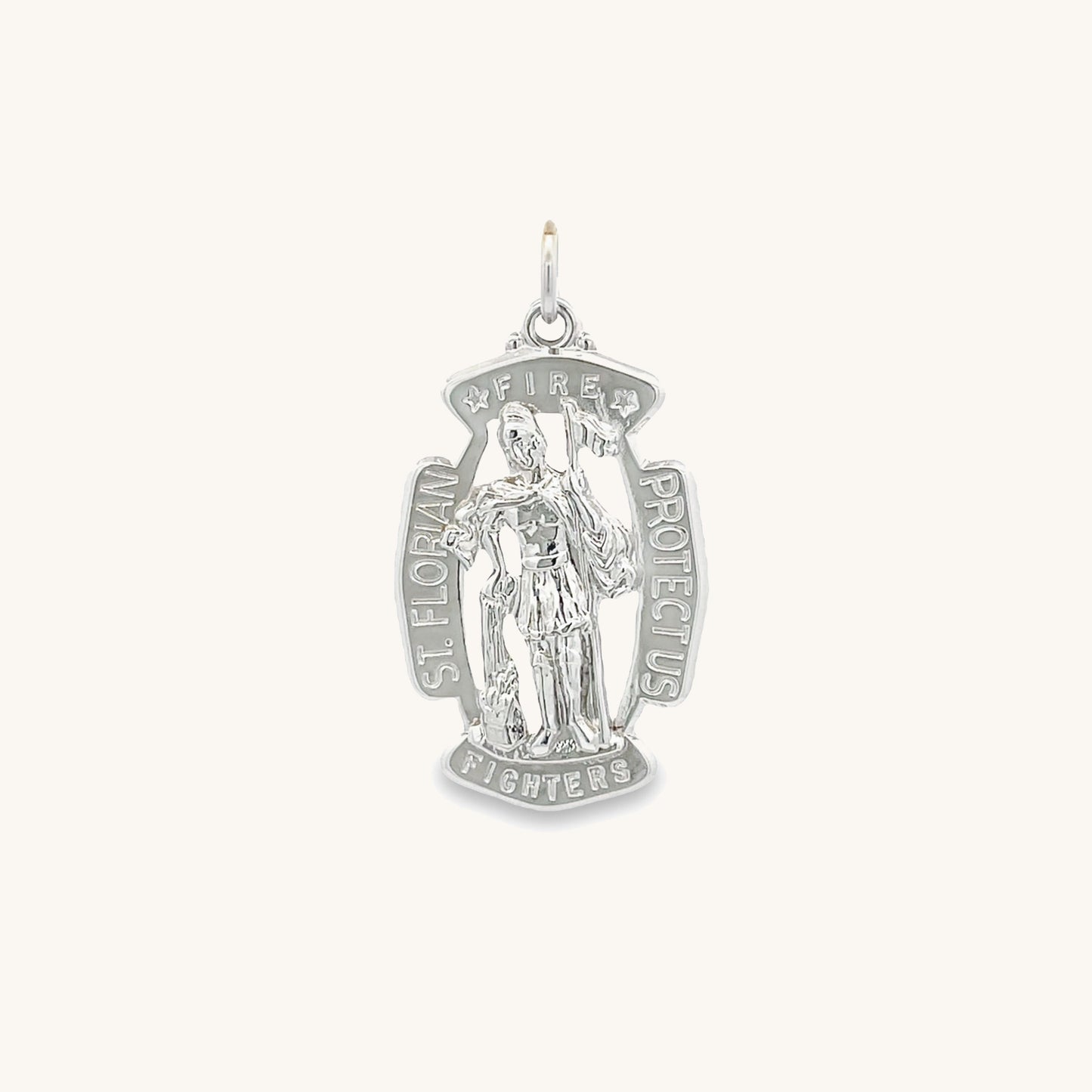 925 Bright Silver XL Saint Florian Badge