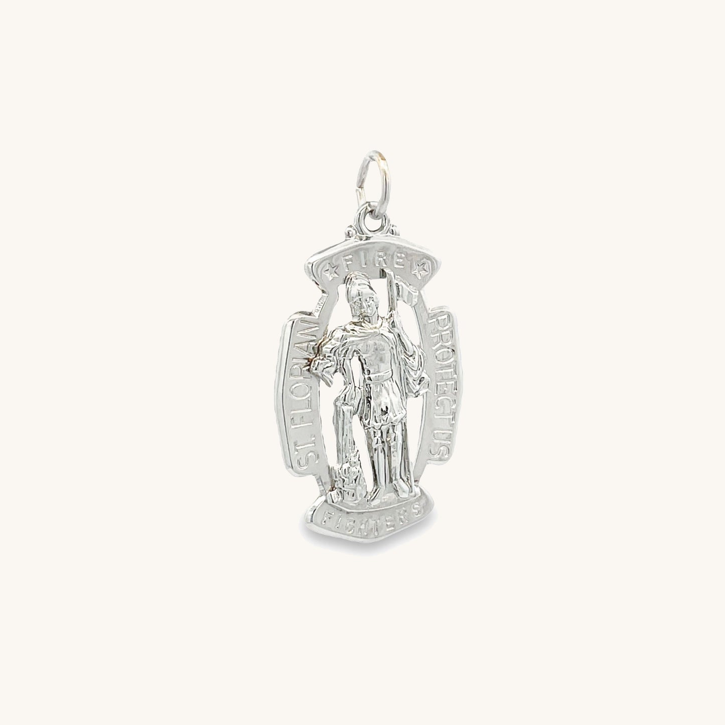 925 Bright Silver XL Saint Florian Badge