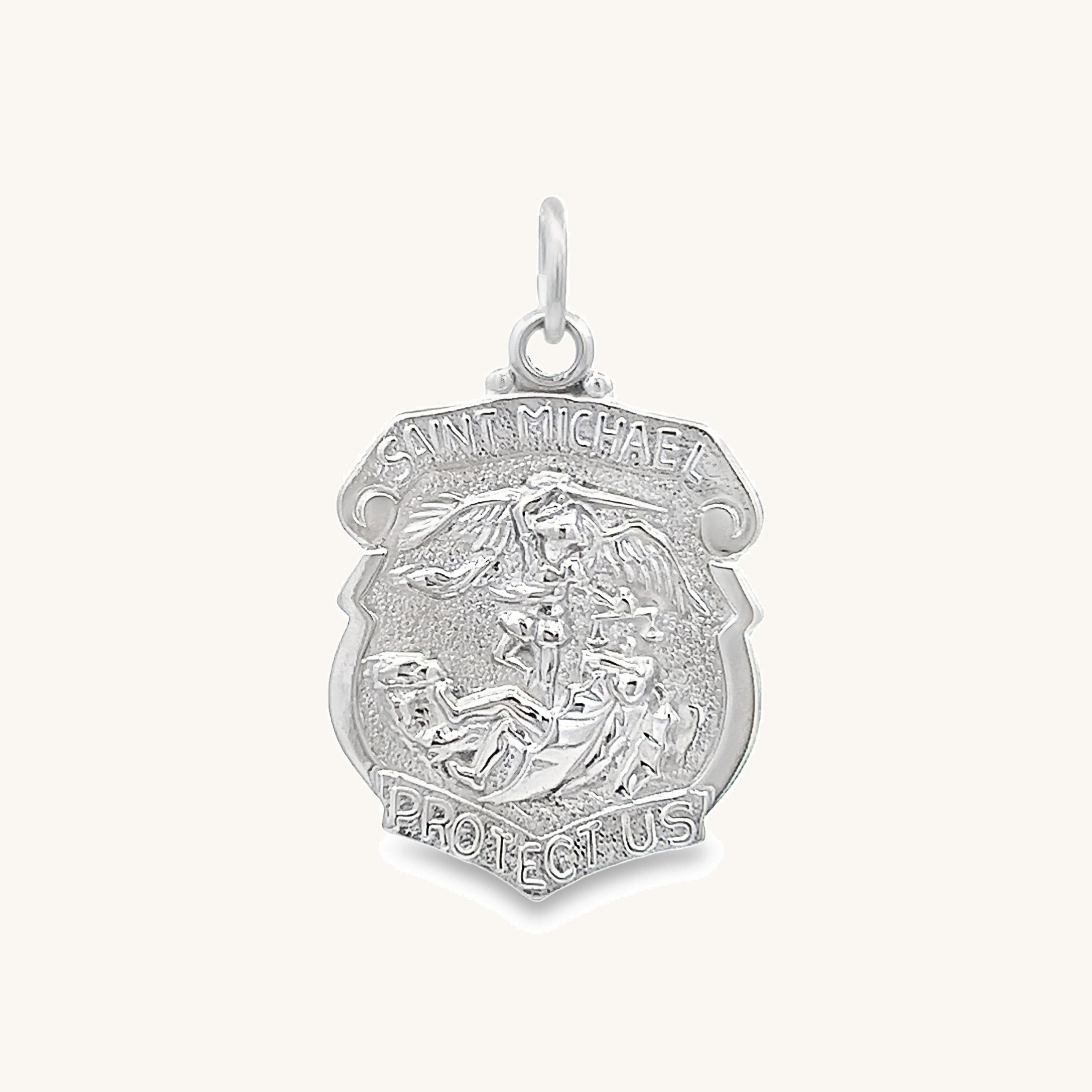 925 Bright Silver Saint Michael Badge S