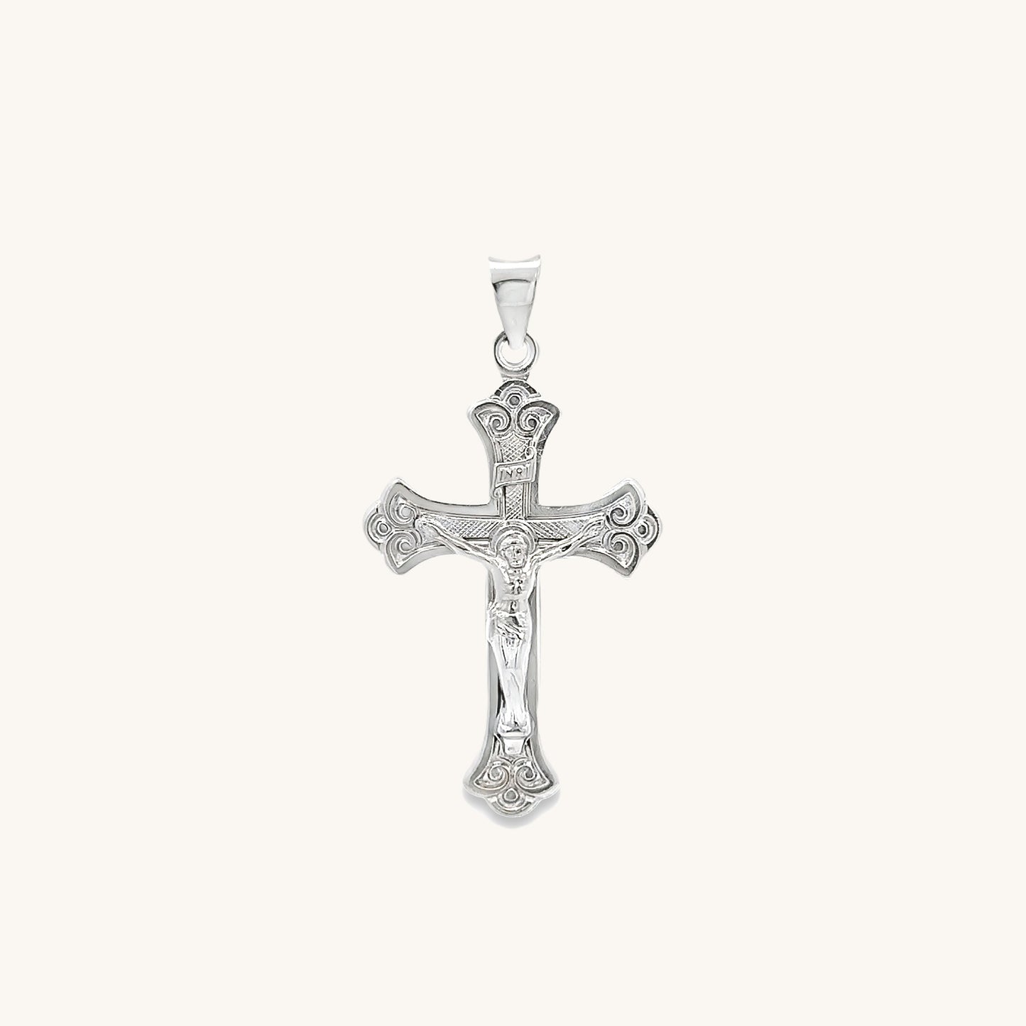 925 Bright Silver Design Crucifix S