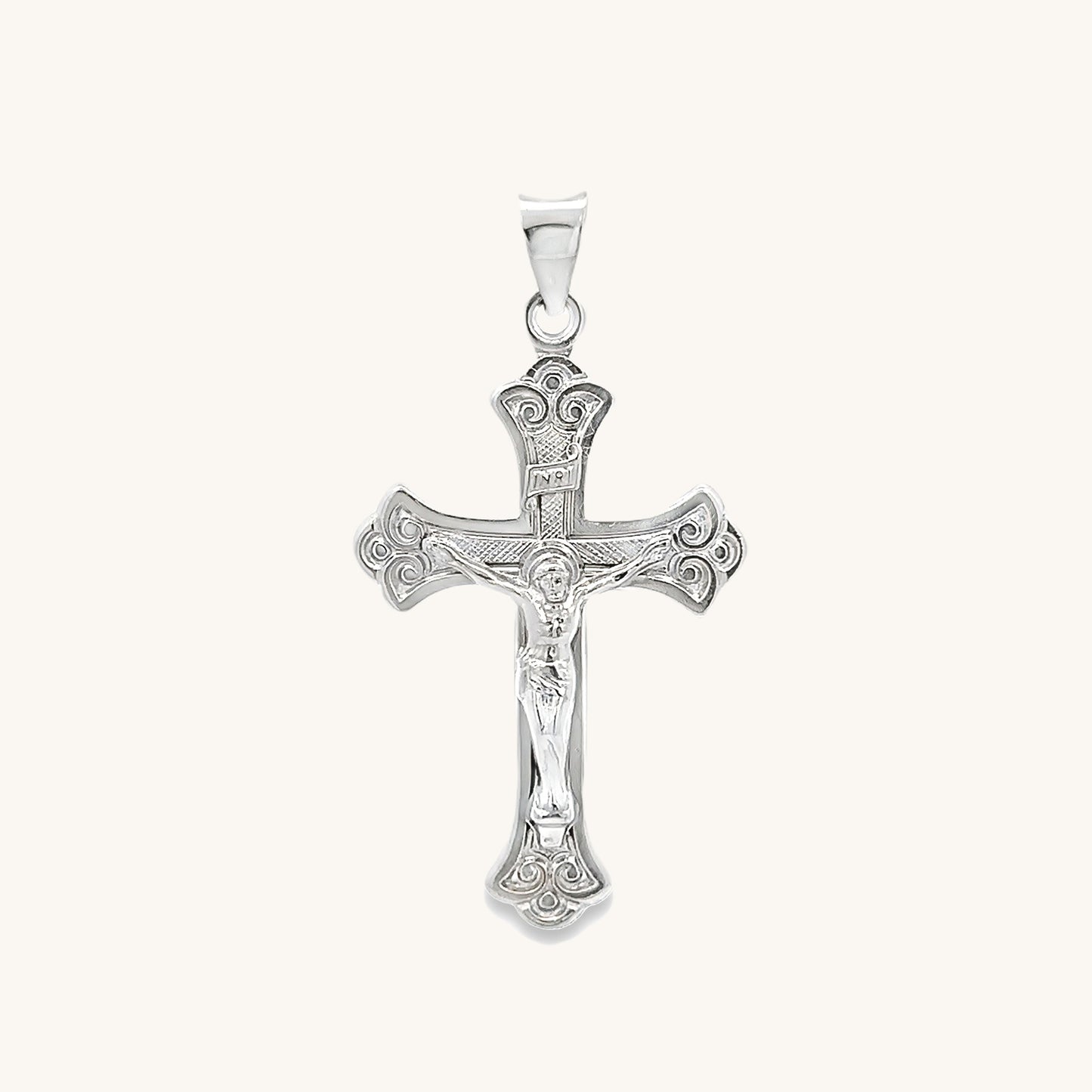 925 Bright Silver Design Crucifix M