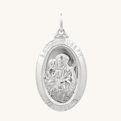 925 Bright Silver Saint Joseph Medal L