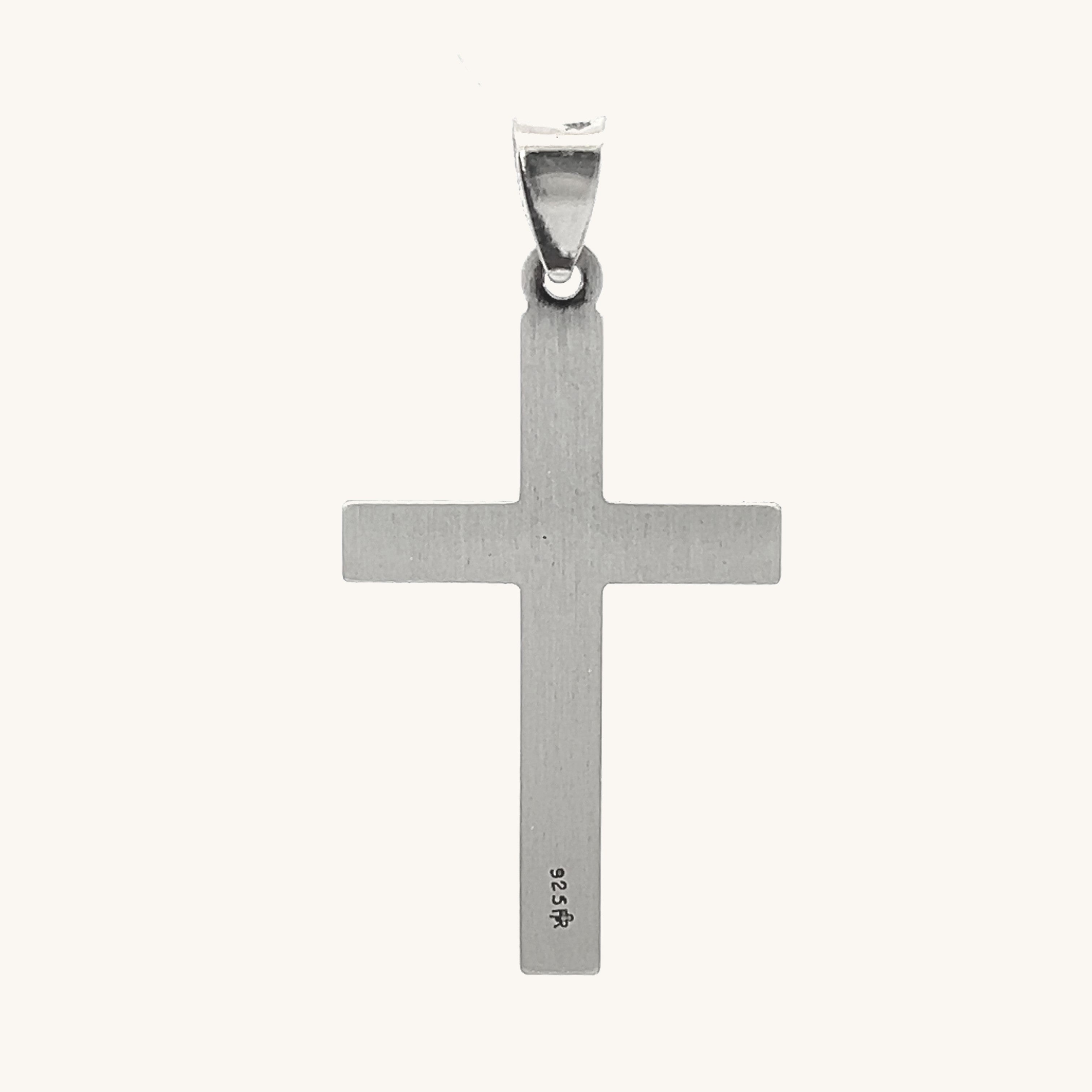 925 Antiqued Silver Textured Cross L M S XS