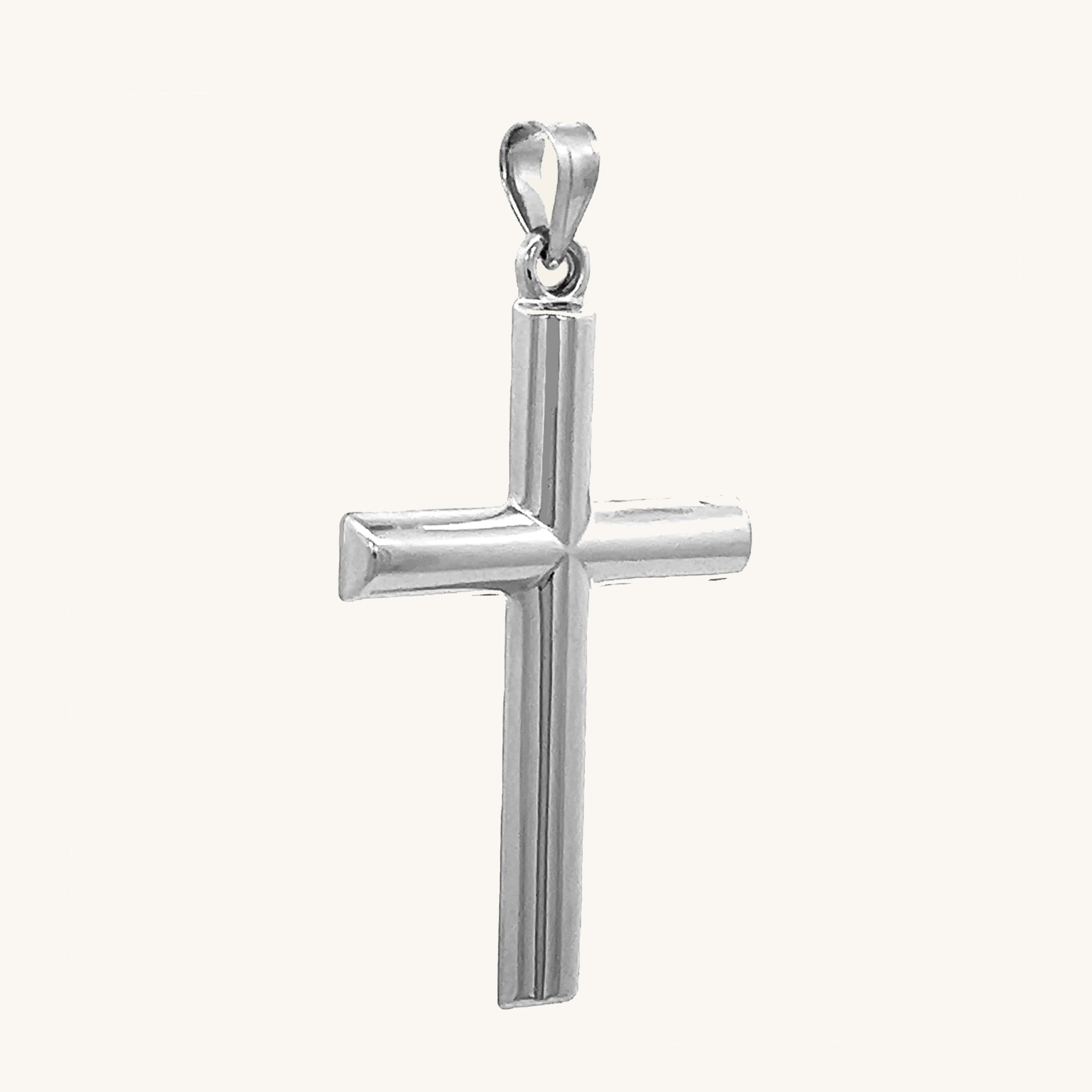 925 Bright Silver Tube Cross XXL XL L M XS