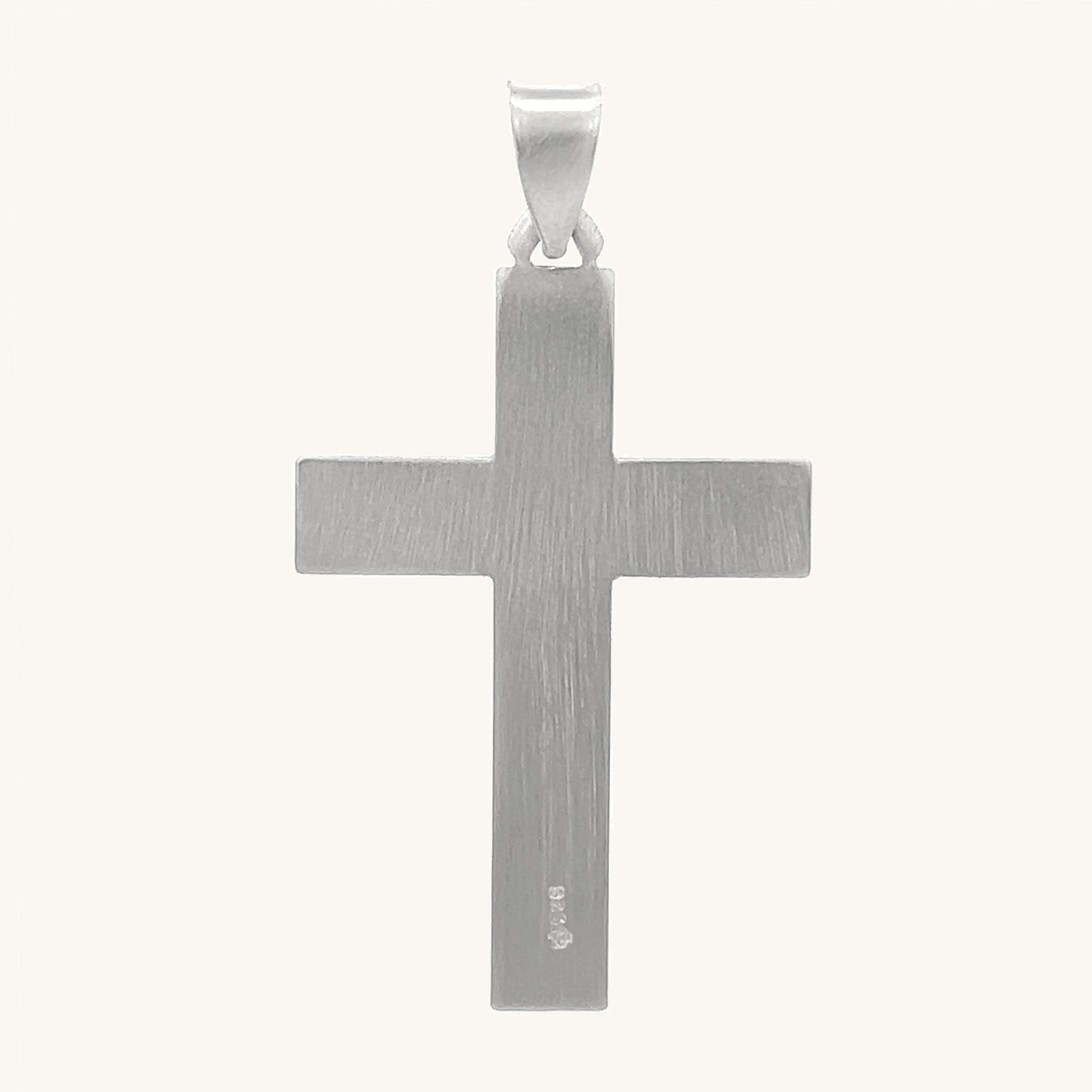925 Bright Silver Plain Crucifix L