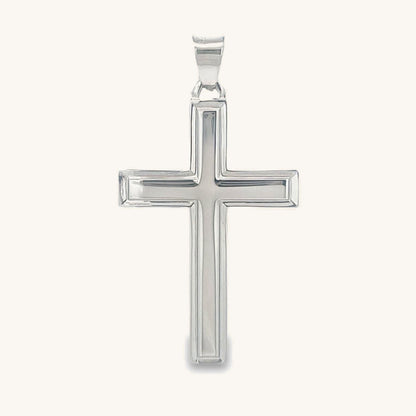 925 Bright Silver Plain Cross L