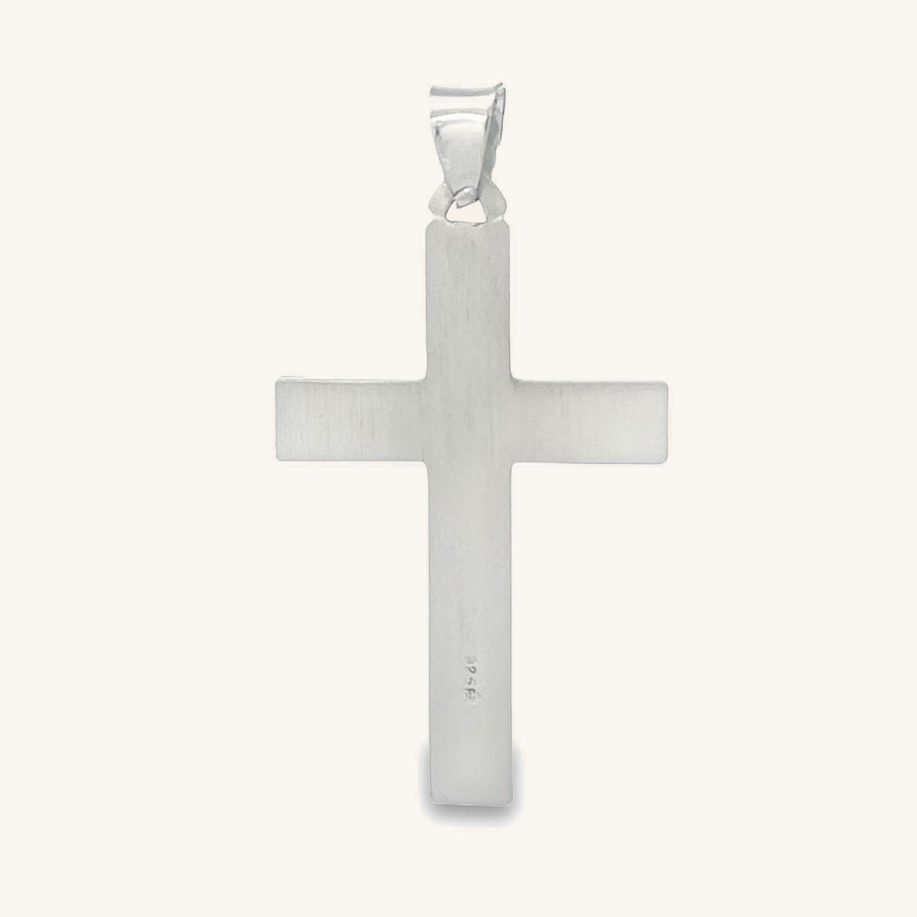 925 Bright Silver Plain Cross L M S