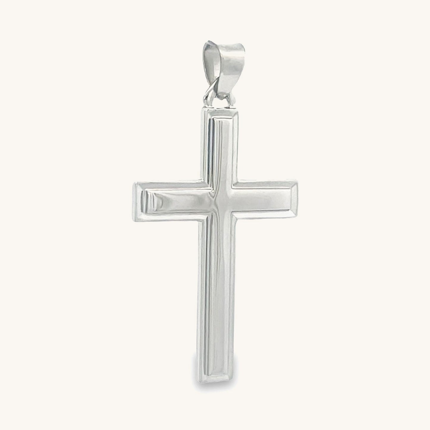 925 Bright Silver Plain Cross L M S