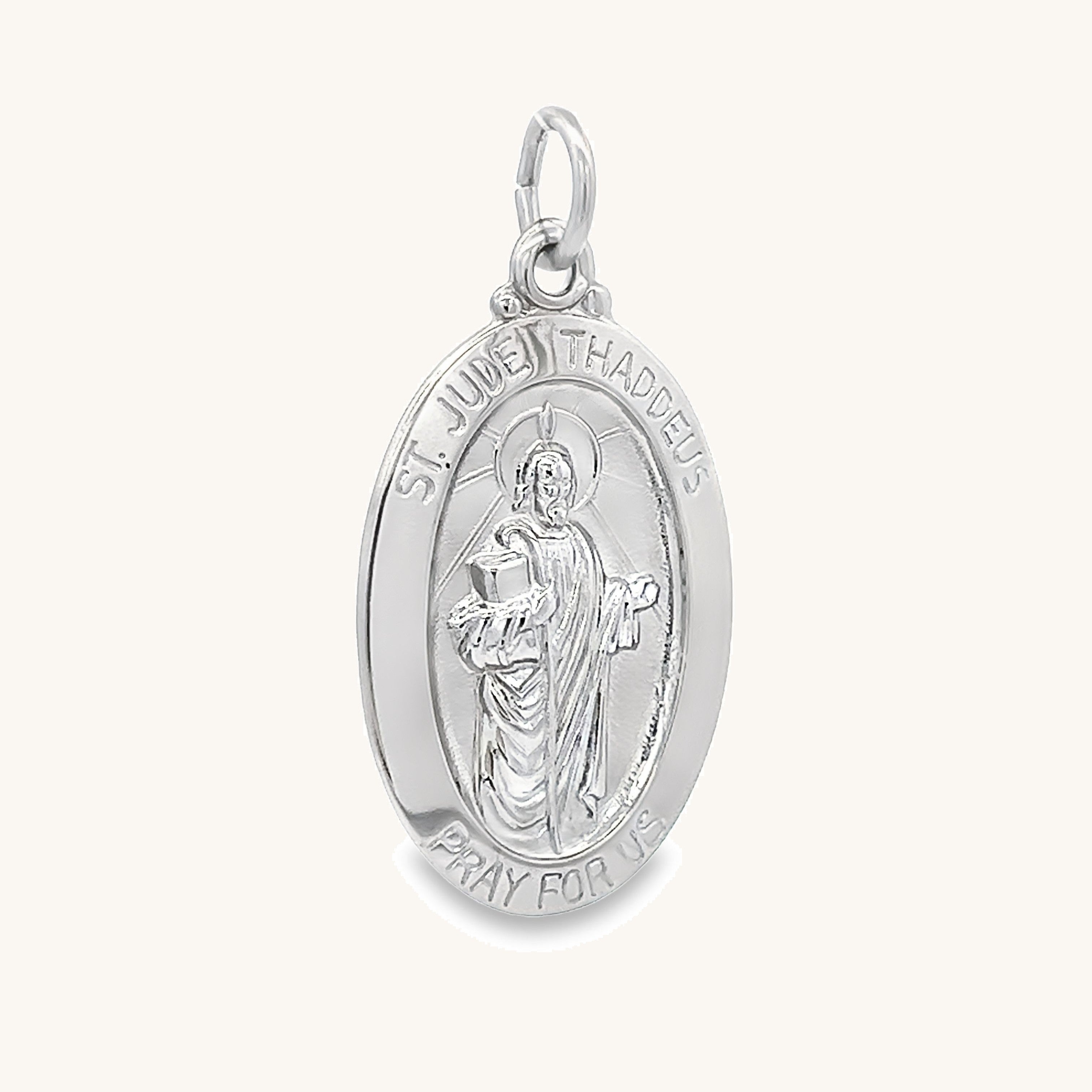 925 Bright Silver Saint Jude Medal M S