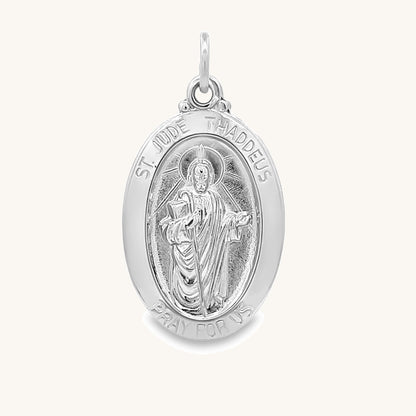 925 Bright Silver Saint Jude Medal M