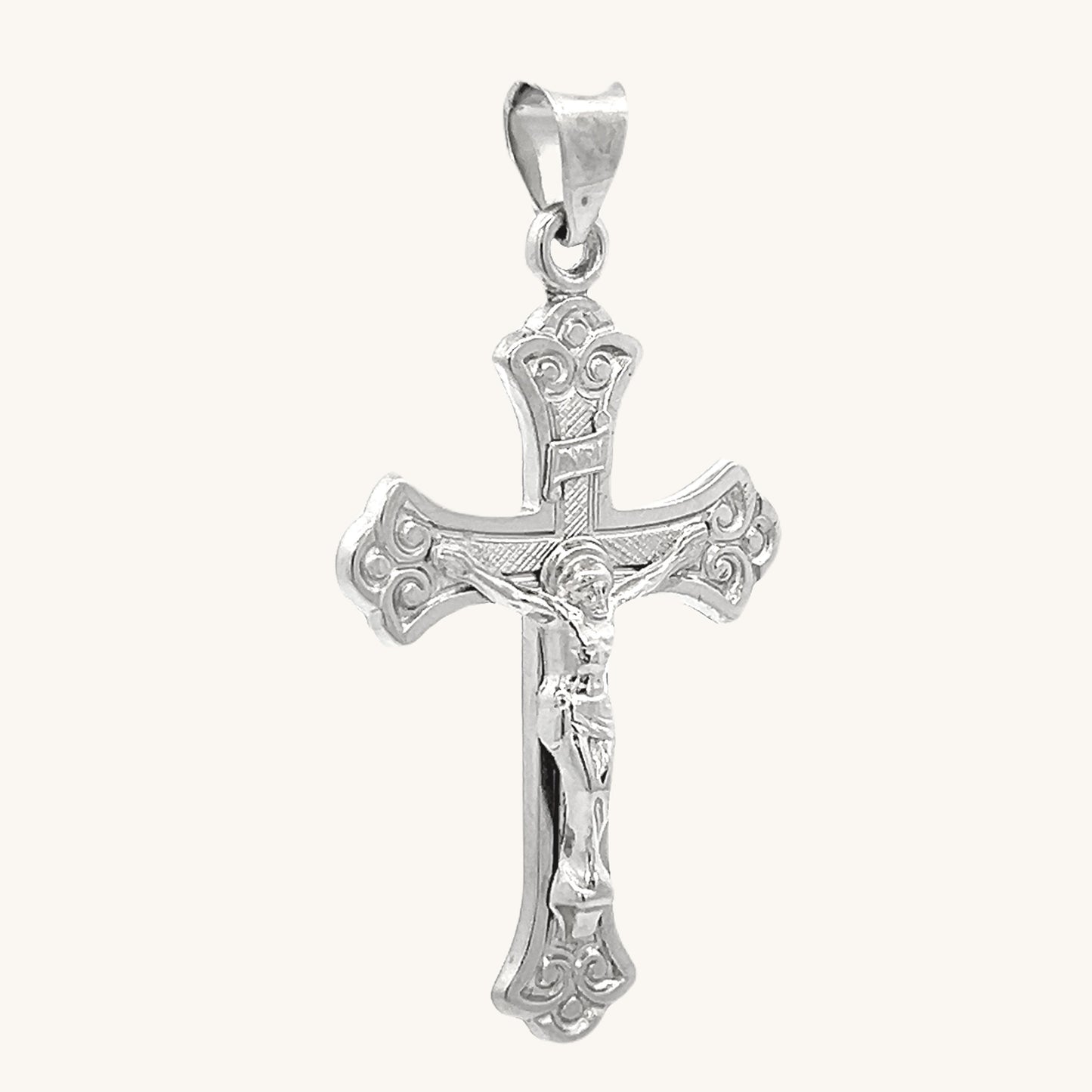 925 Bright Silver Design Crucifix XXL XL M S