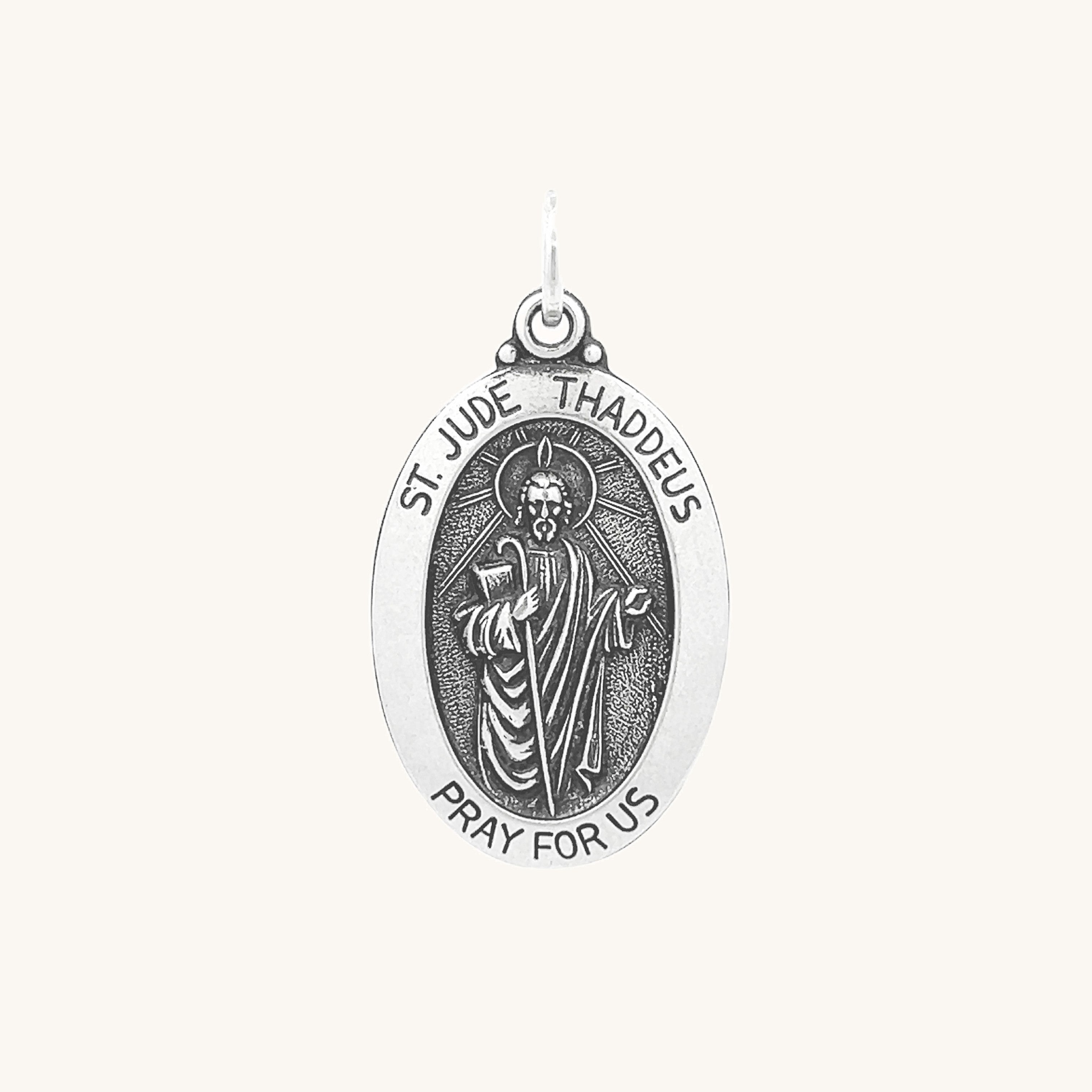 925 Antiqued Silver Saint Jude Medal S