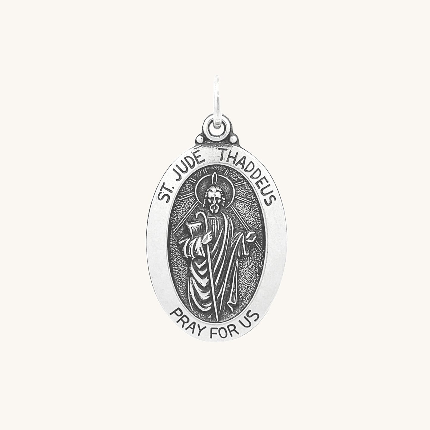 925 Antiqued Silver Saint Jude Medal S