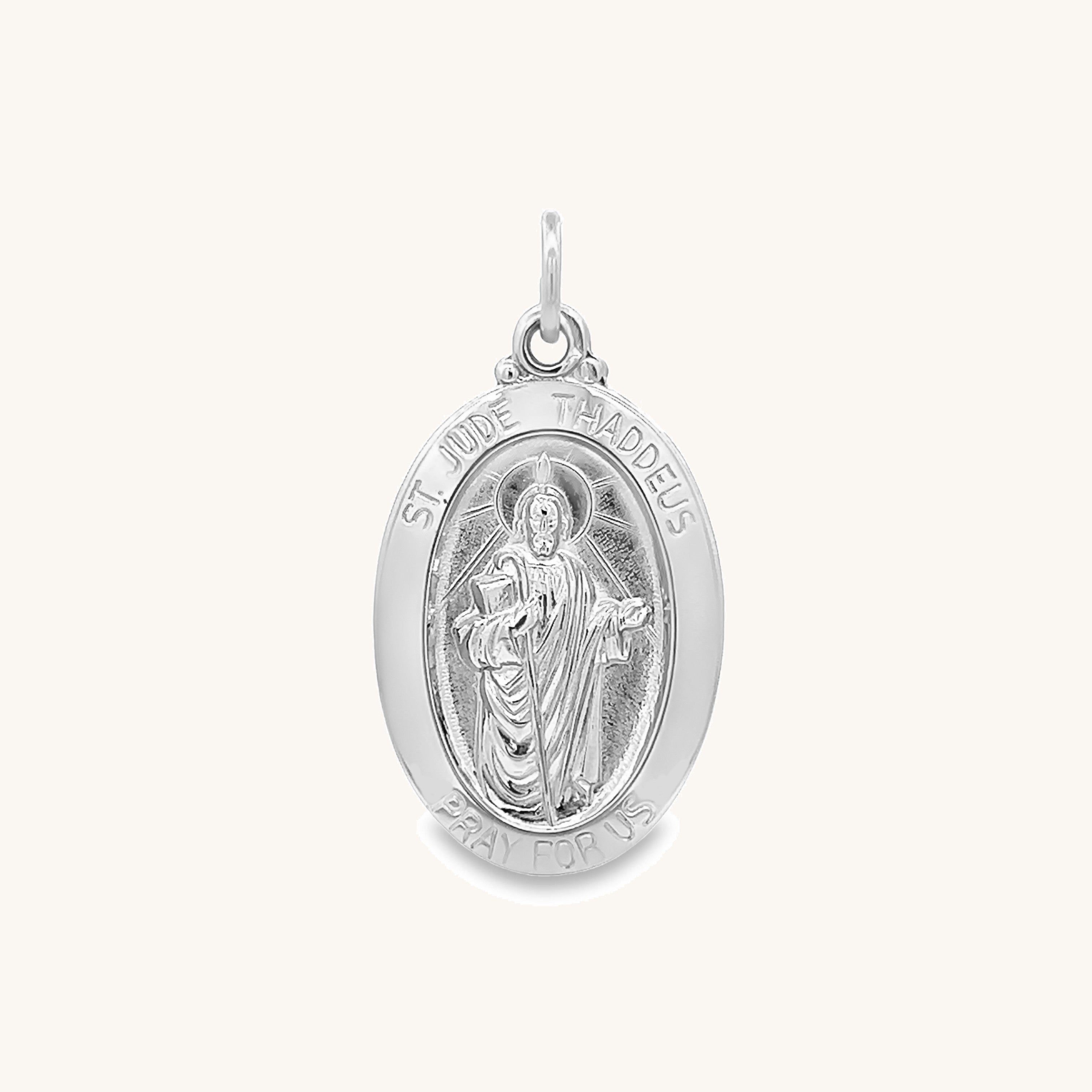 925 Bright Silver Saint Jude Medal S