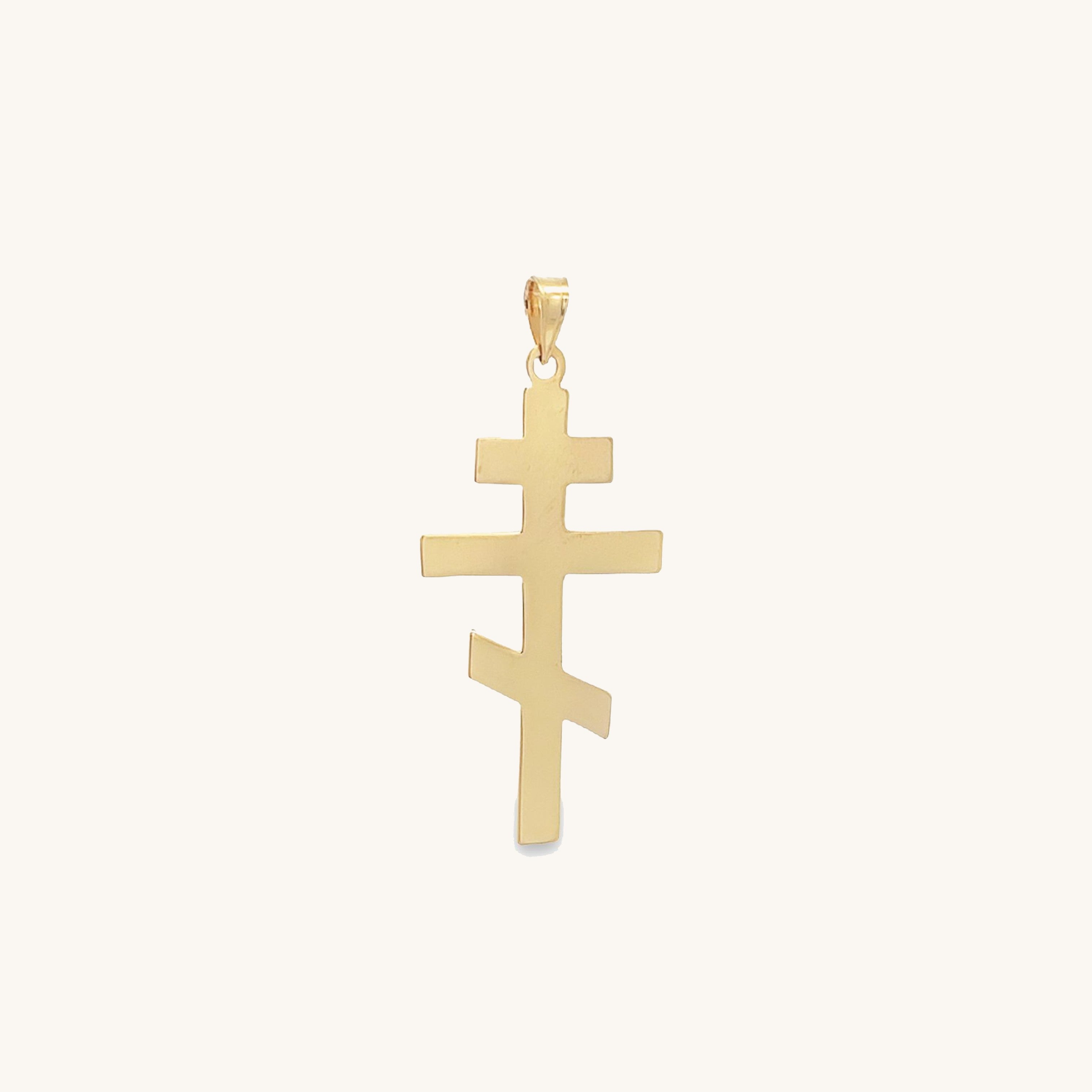 14K Yellow Gold Orthodox Cross S