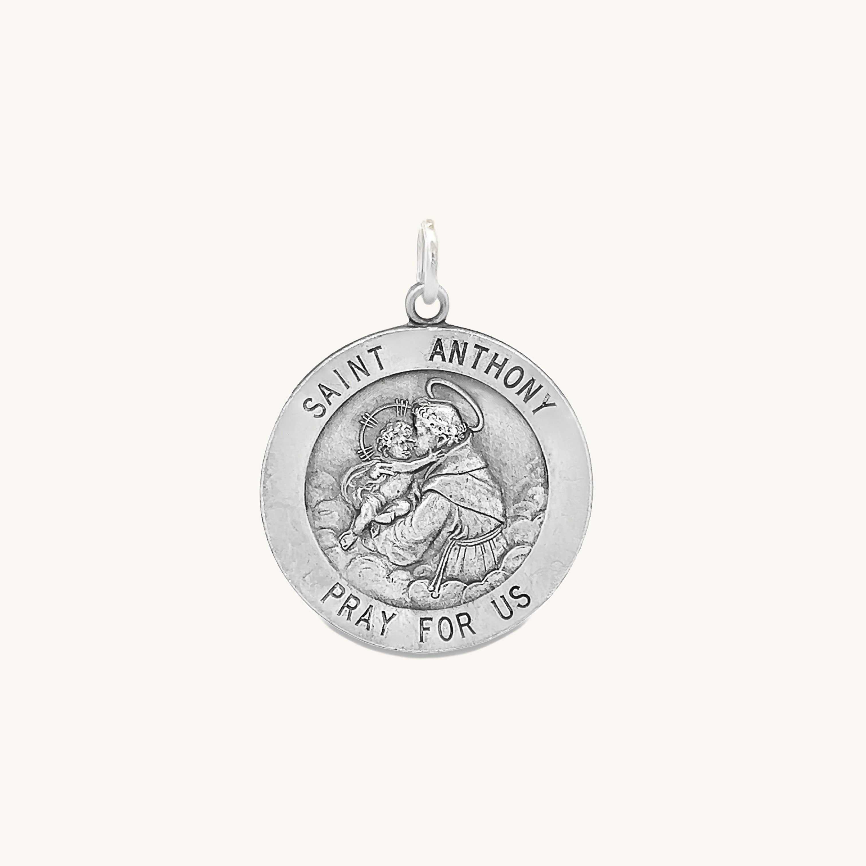 925 Antiqued Silver Saint Anthony Medal S