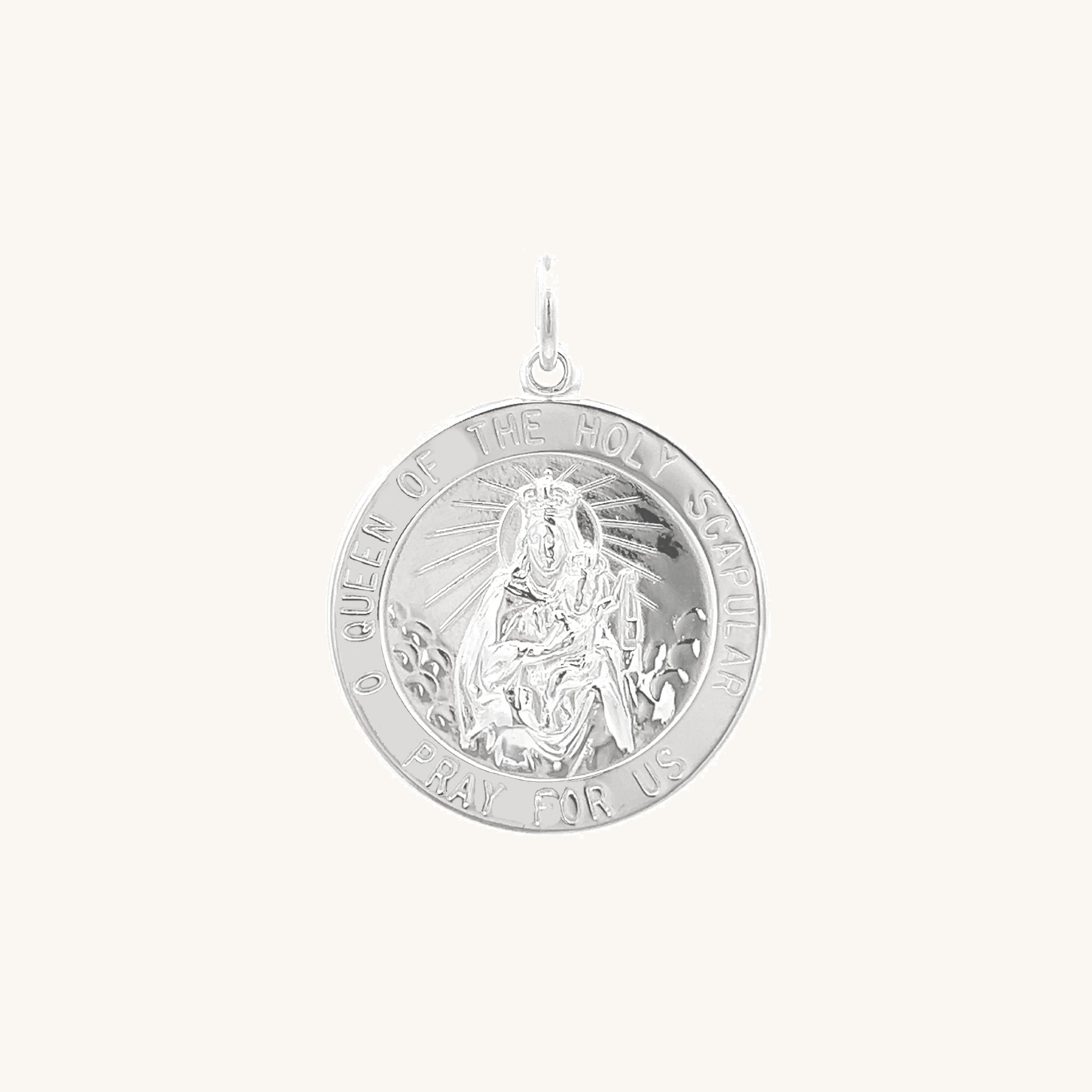 925 Bright Silver Holy Scapular Medal S