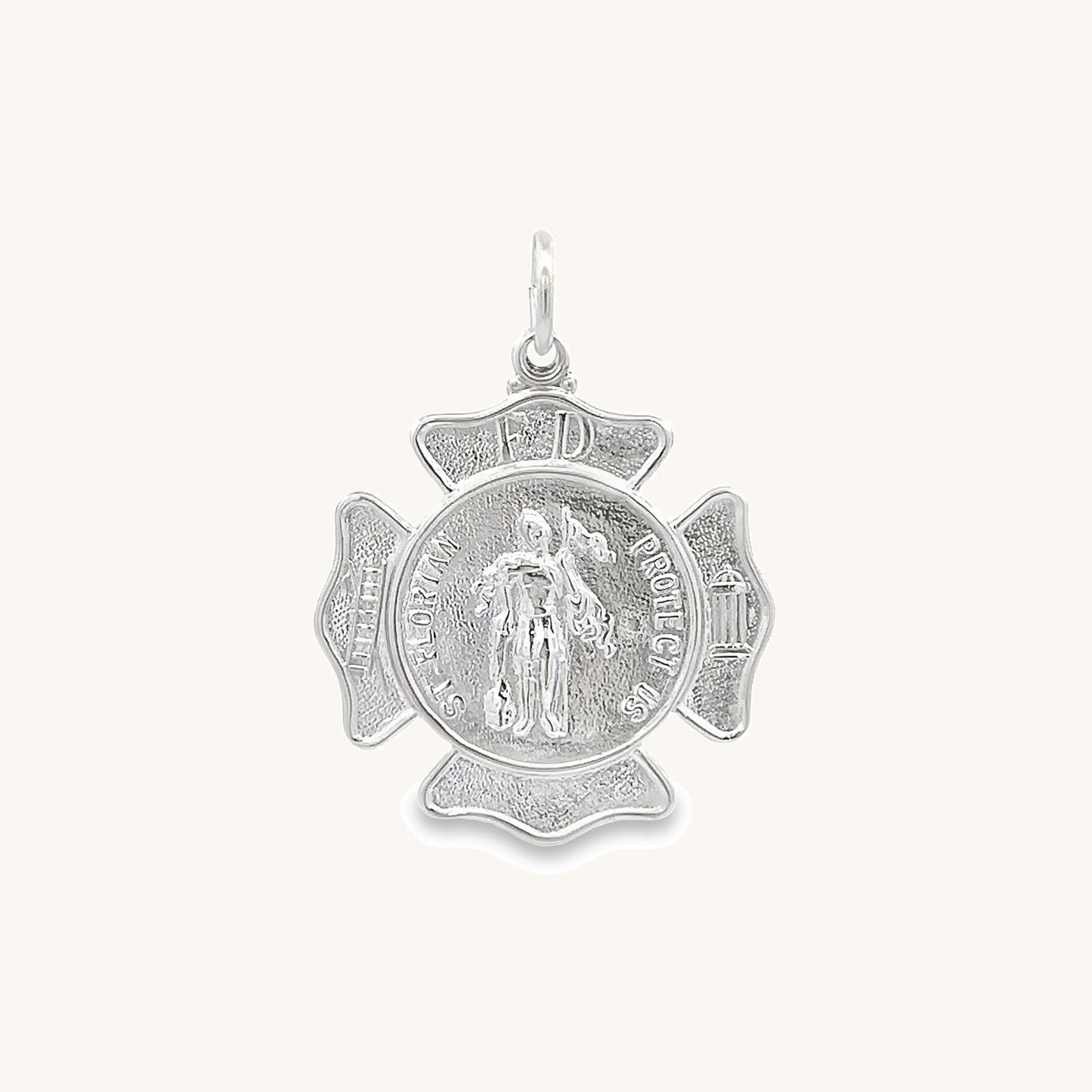 925 Bright Silver S Saint Florian Medal