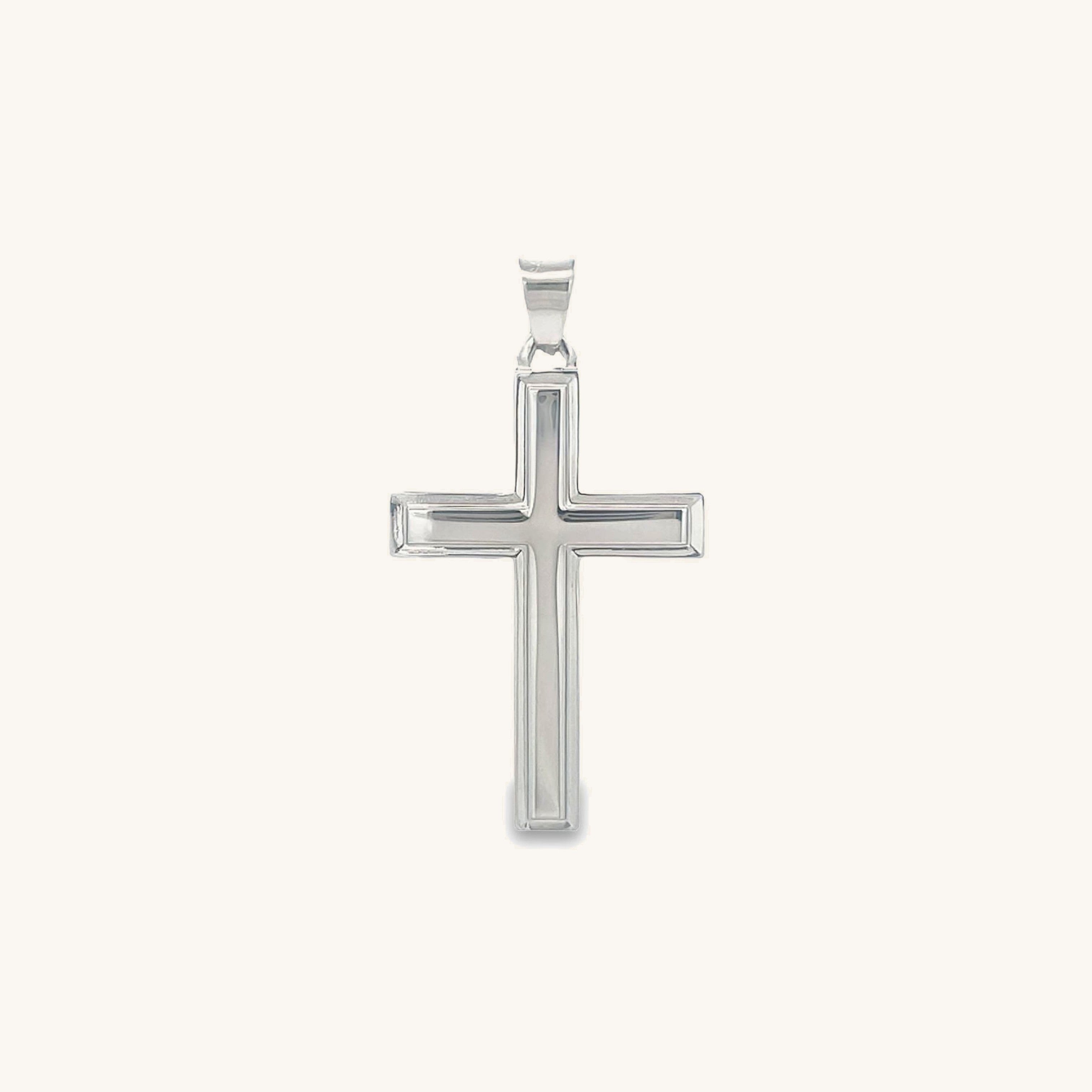 925 Bright Silver Plain Cross S