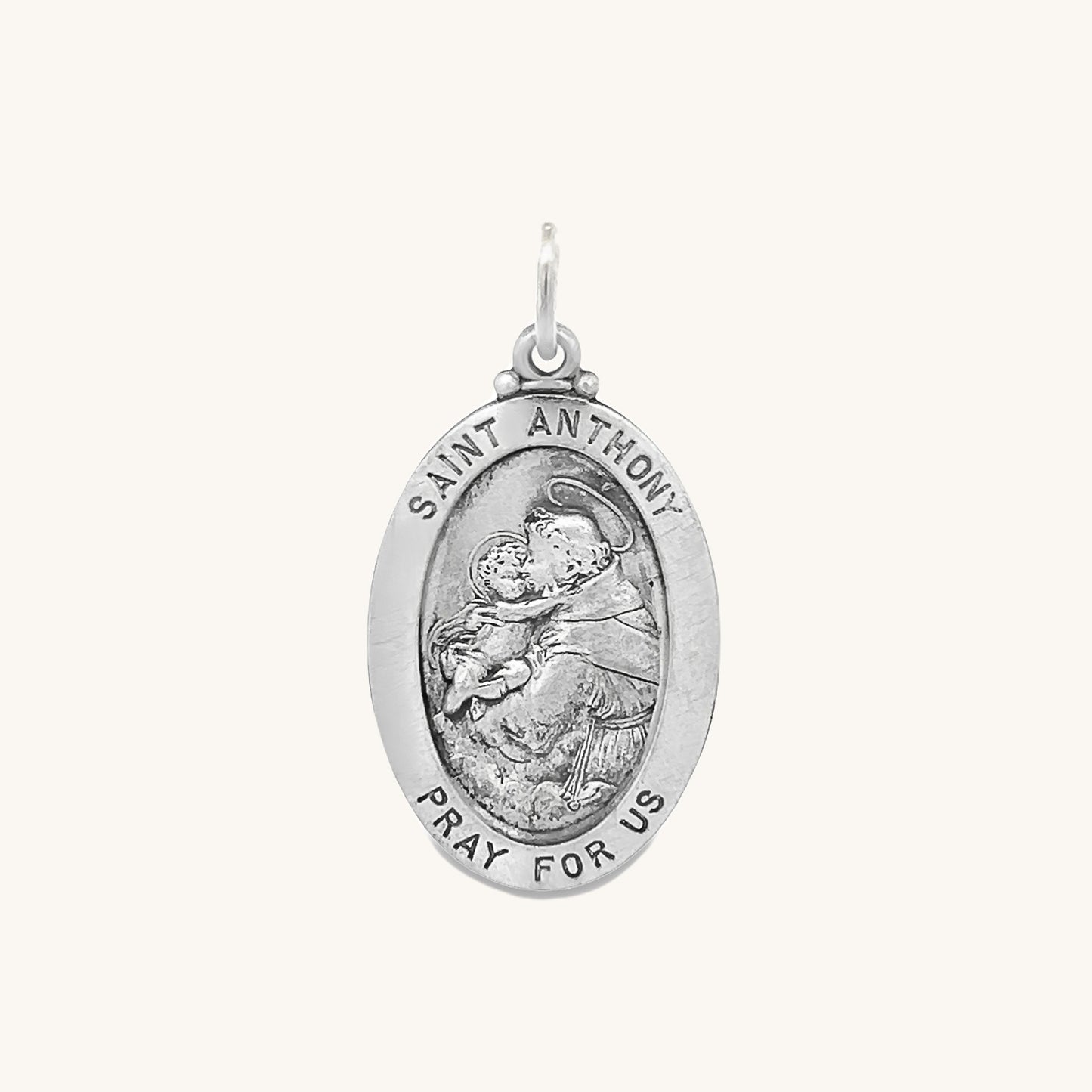 925 Antiqued Silver Saint Anthony Medal S