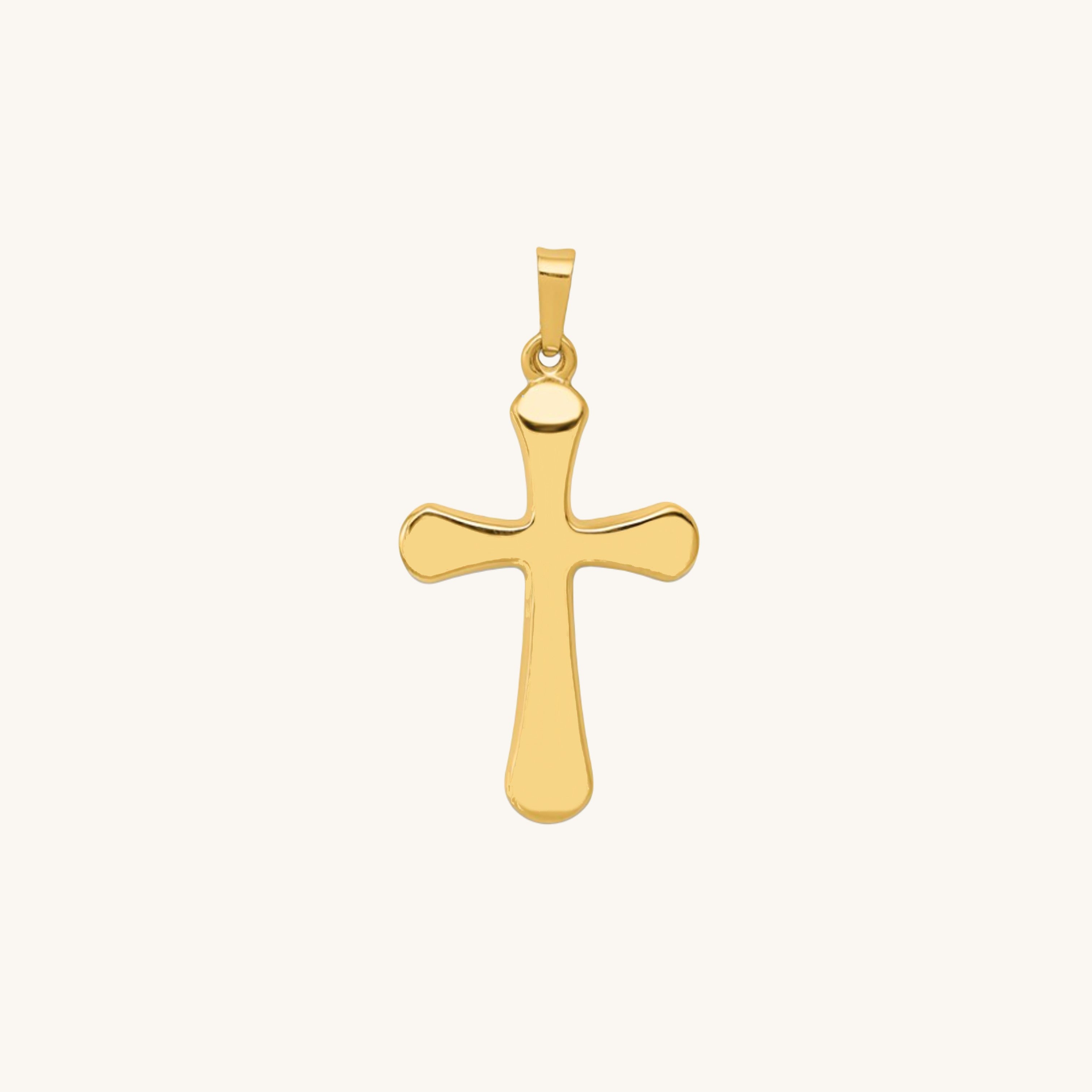 14K Yellow Gold Rounded Cross S