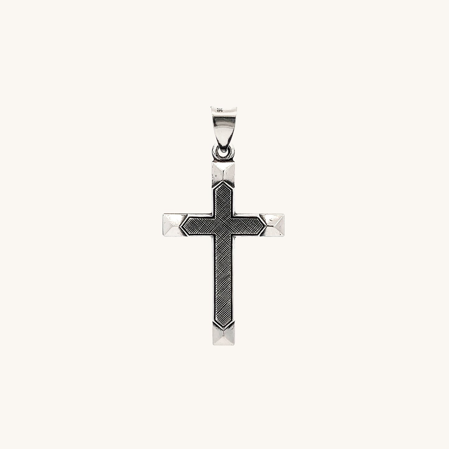 925 Antiqued Silver Textured Cross S