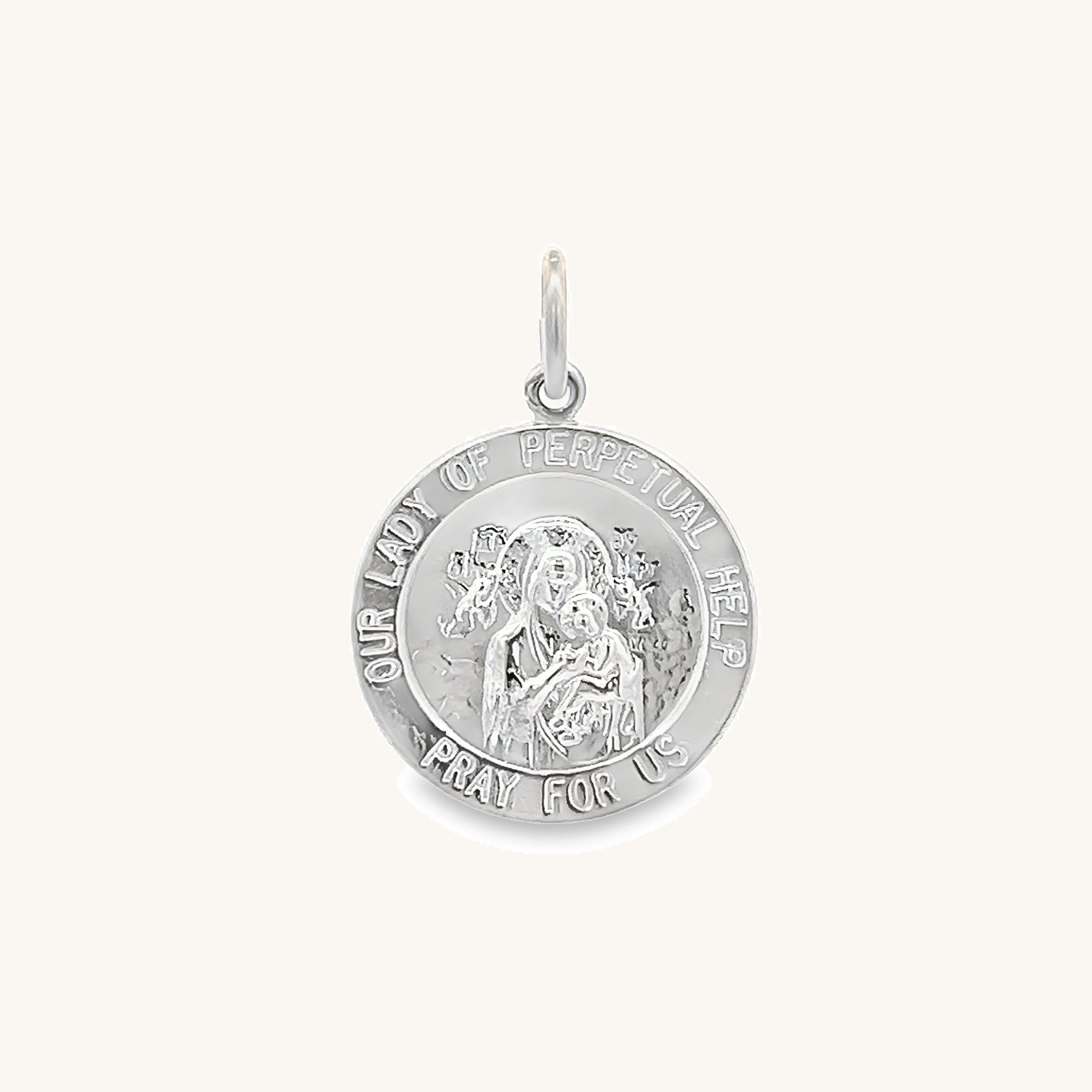 925 Bright Silver Perpetual Help Medal S