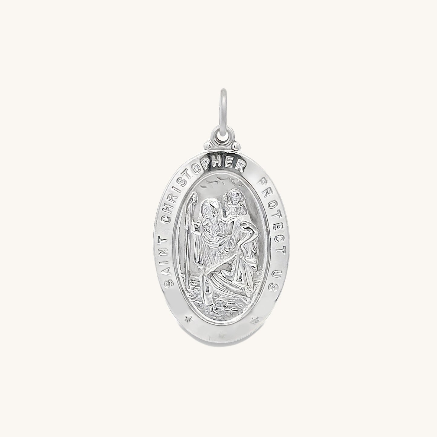 925 Bright Silver Saint Christopher Medal S