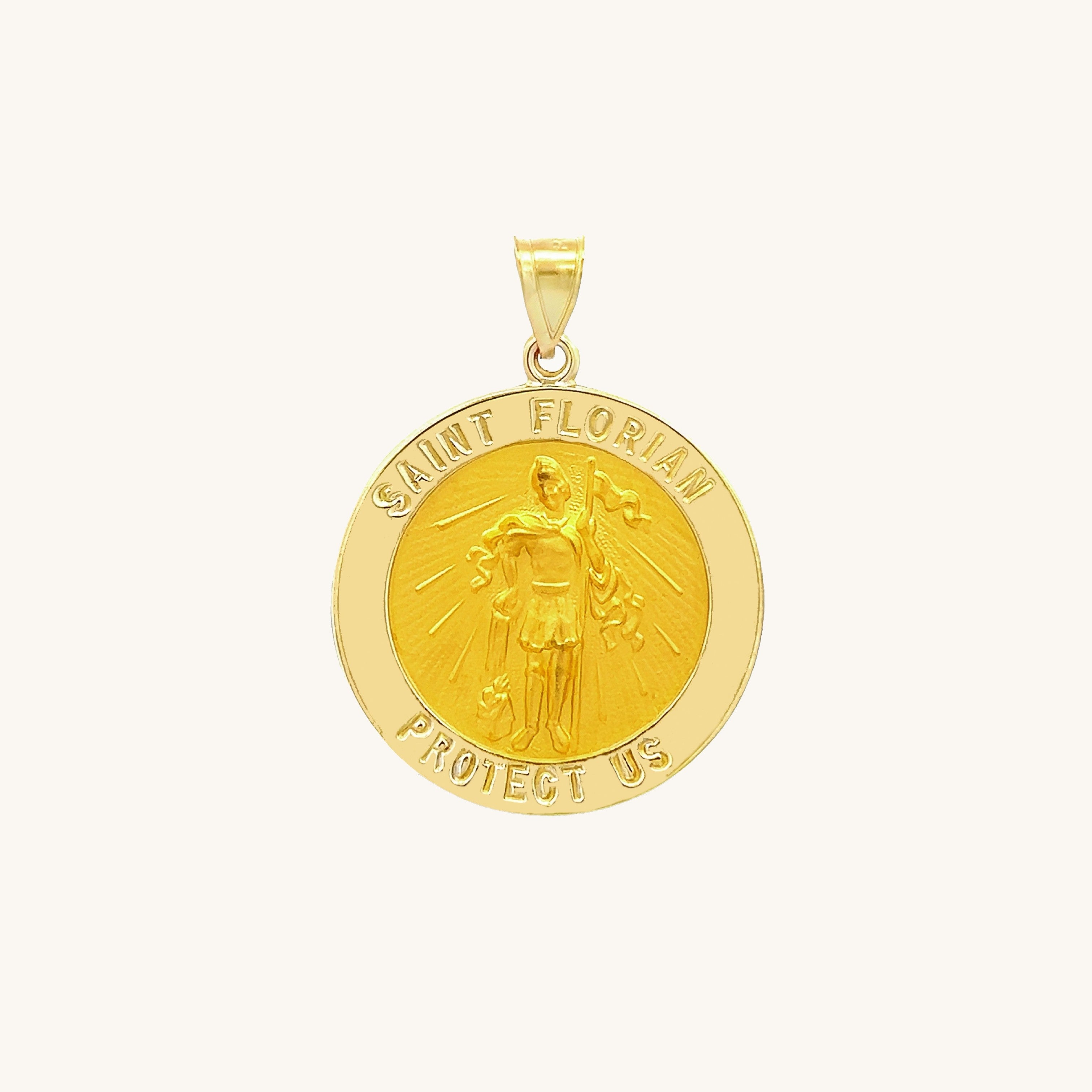 14K Yellow Gold Saint Florian Medal S