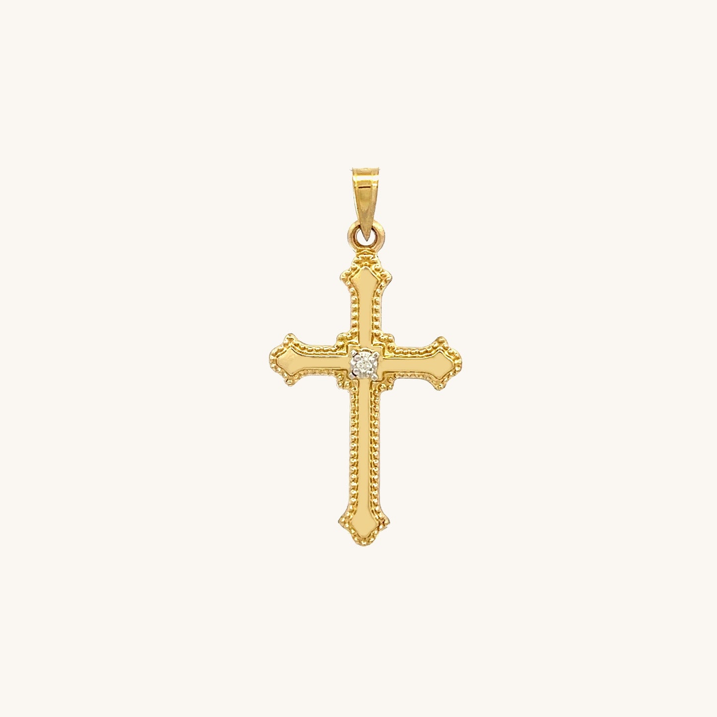 14K Yellow Gold Diamond Cross S