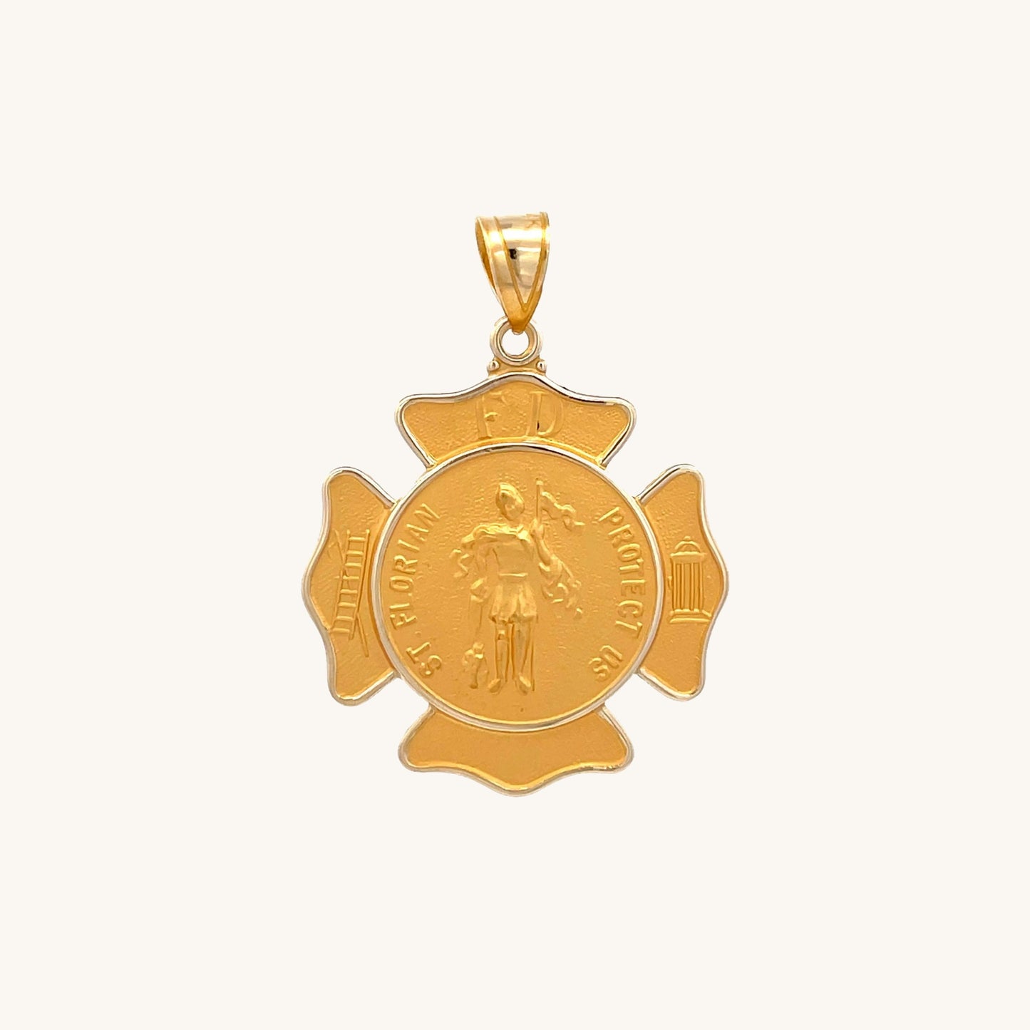 14K Yellow Gold Saint Florian Badge S