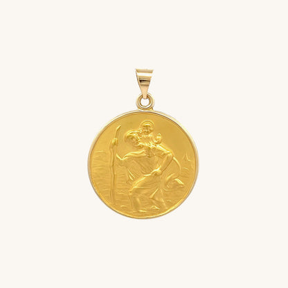 18K Yellow Gold Saint Christopher Medal XS