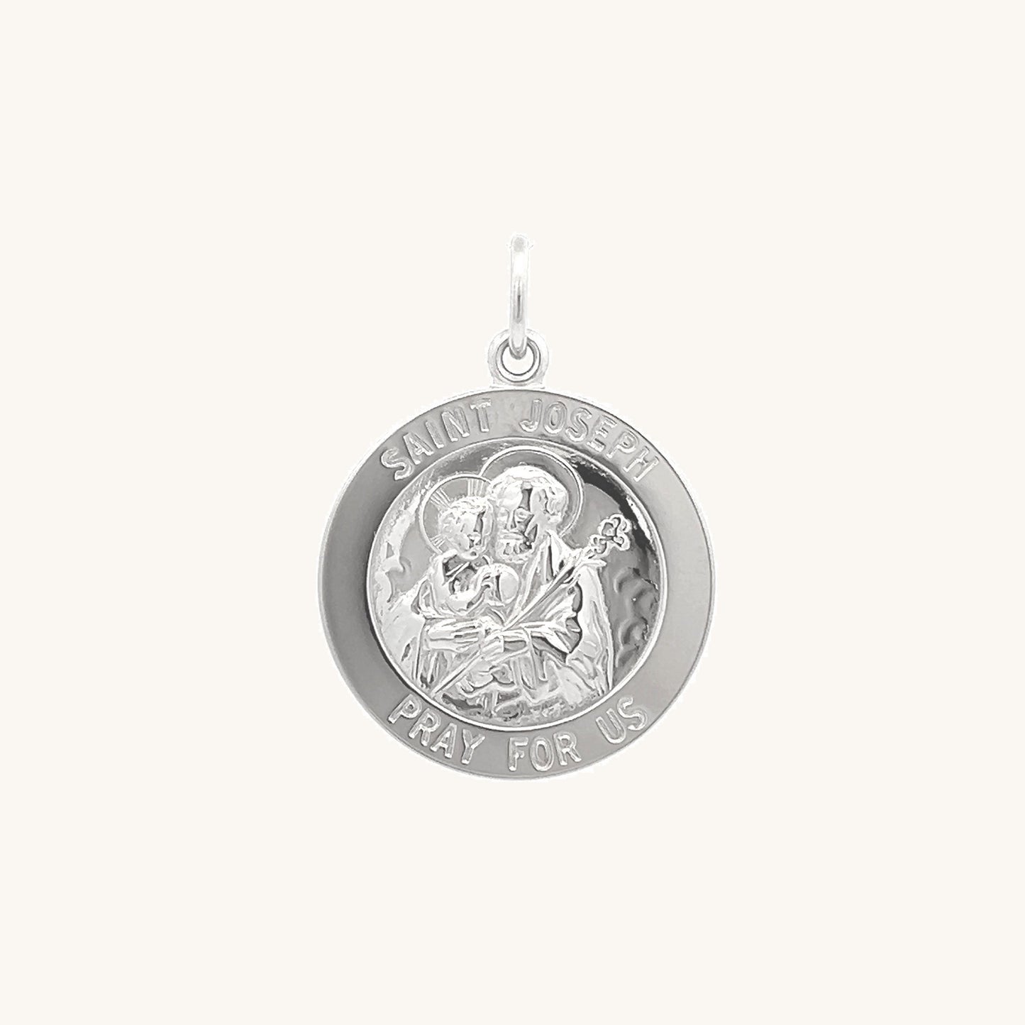 925 Bright Silver Saint Joseph Medal S