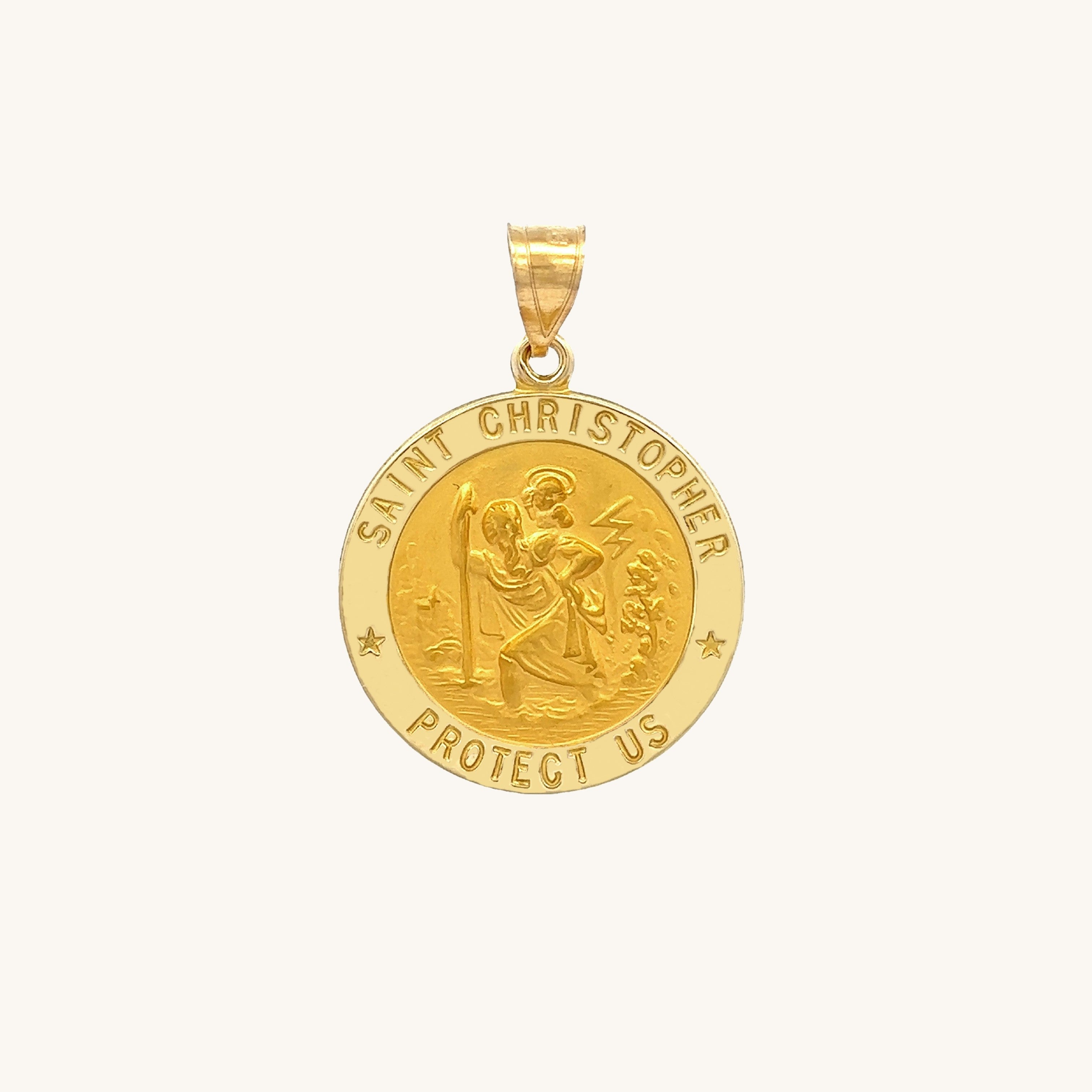 14K Yellow Gold Saint Christopher Medal S