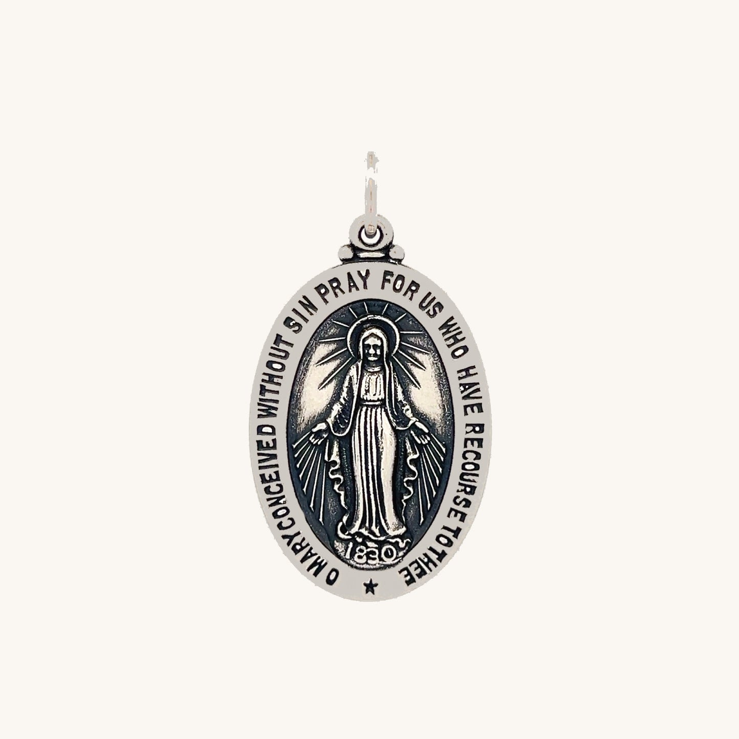 925 Antiqued Silver Miraculous Medal S