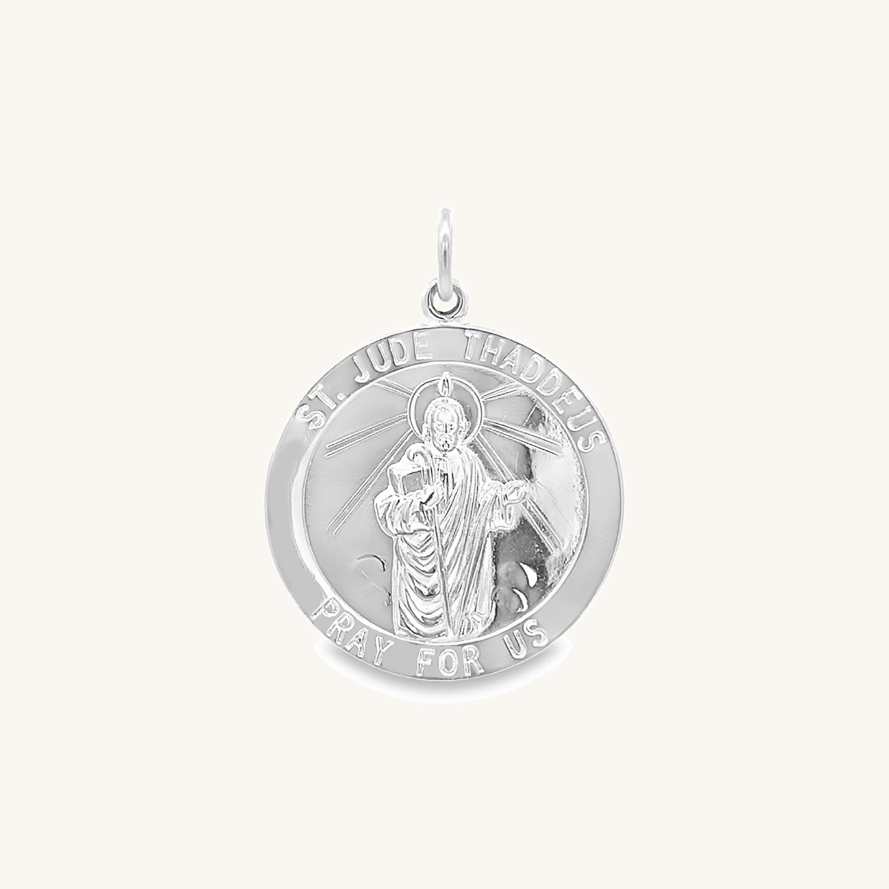 925 Bright Silver Saint Jude Medal S