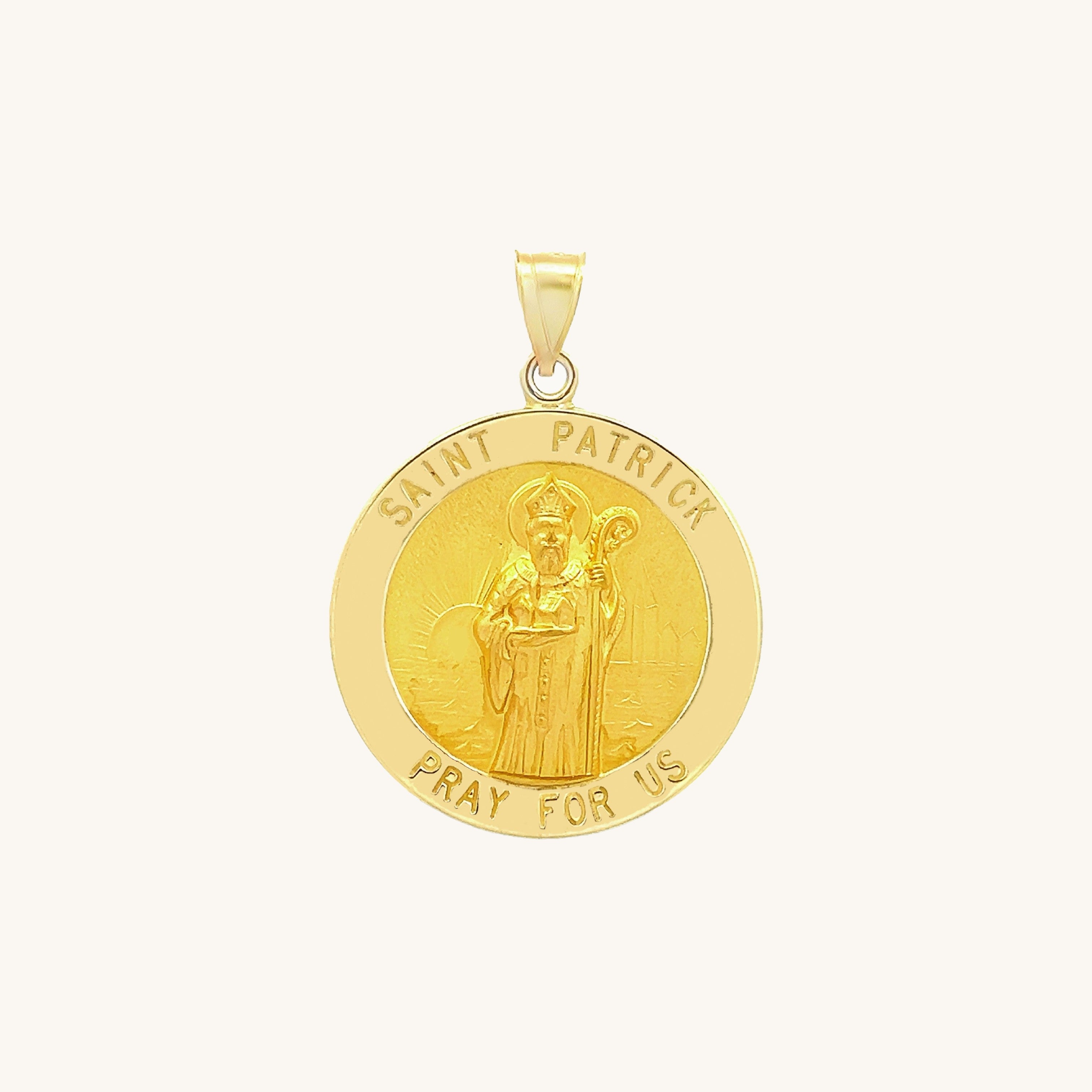 14K Yellow Gold Saint Patrick Medal S