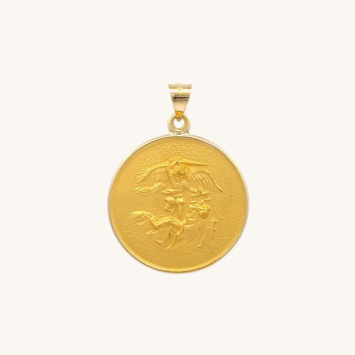 18K Yellow Gold Saint Michael Medal S