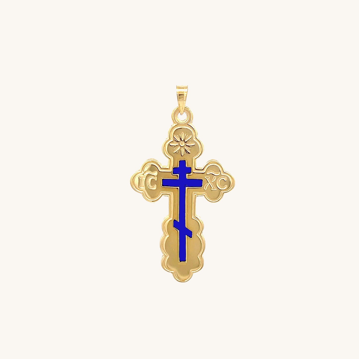 14K Yellow Gold Orthodox Cross S