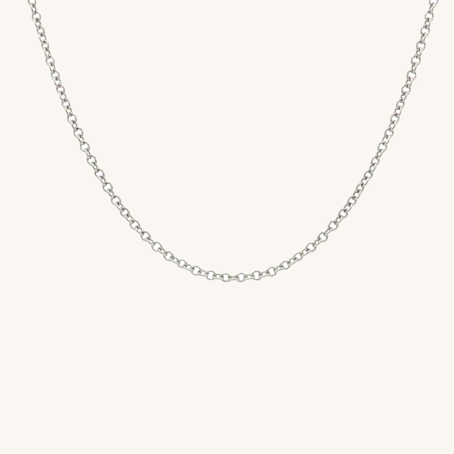 Solid 14K White Gold Chain 20-22" adjustable cable chain 3.33 grams main image