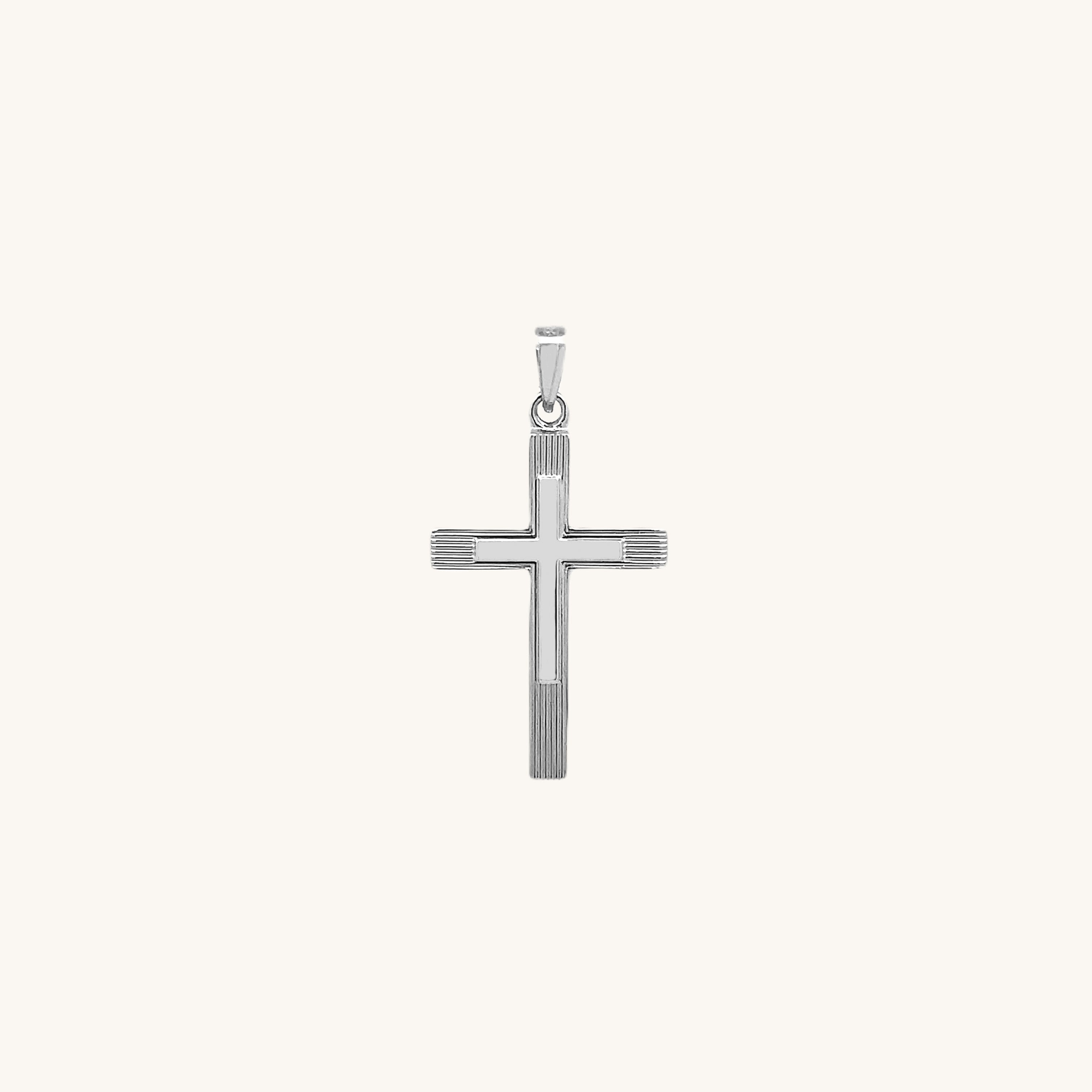 14K White Gold Cross XS